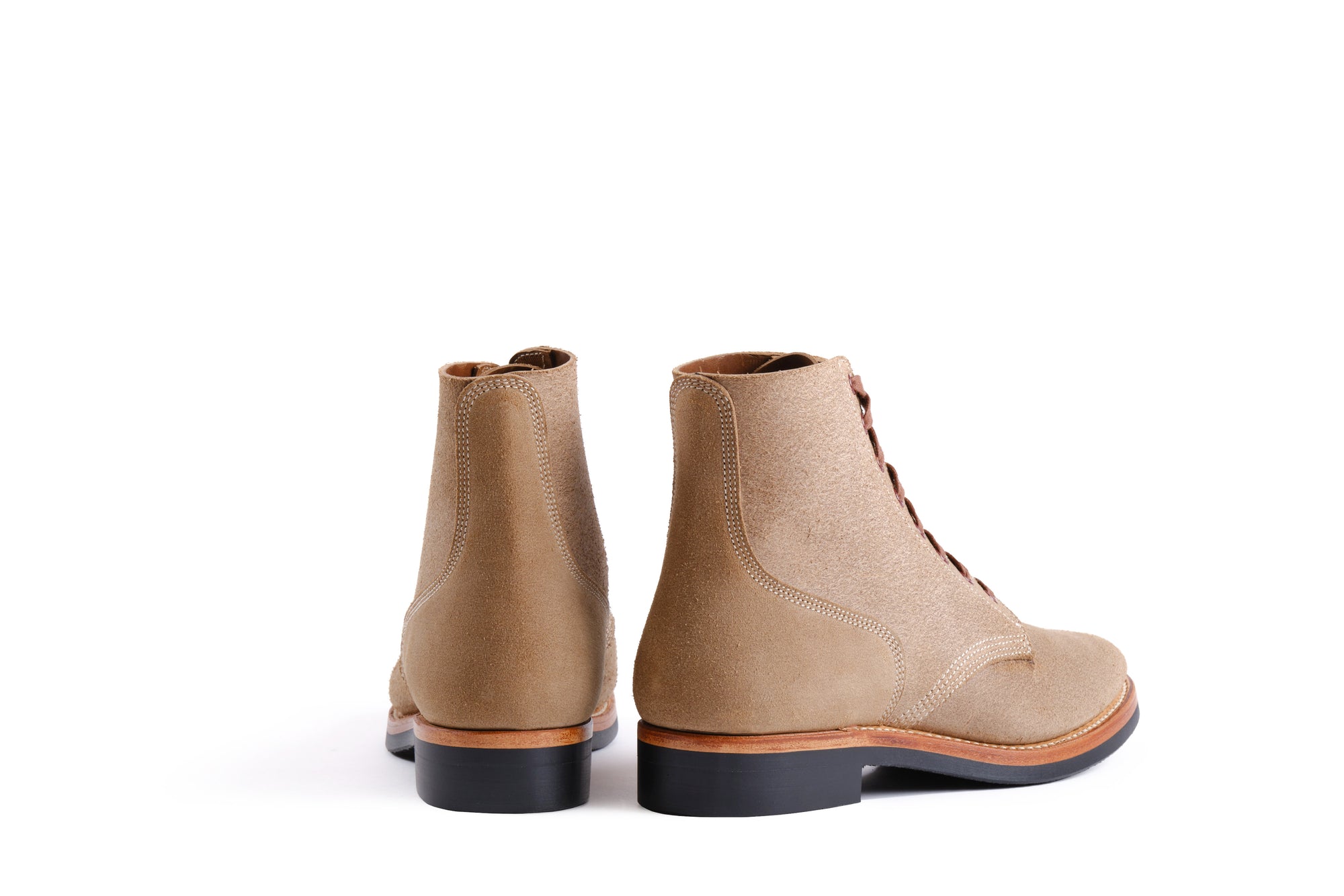 John Lofgren US Navy N-1 Field Shoes Boondockers - Natural Roughout Horween CXL