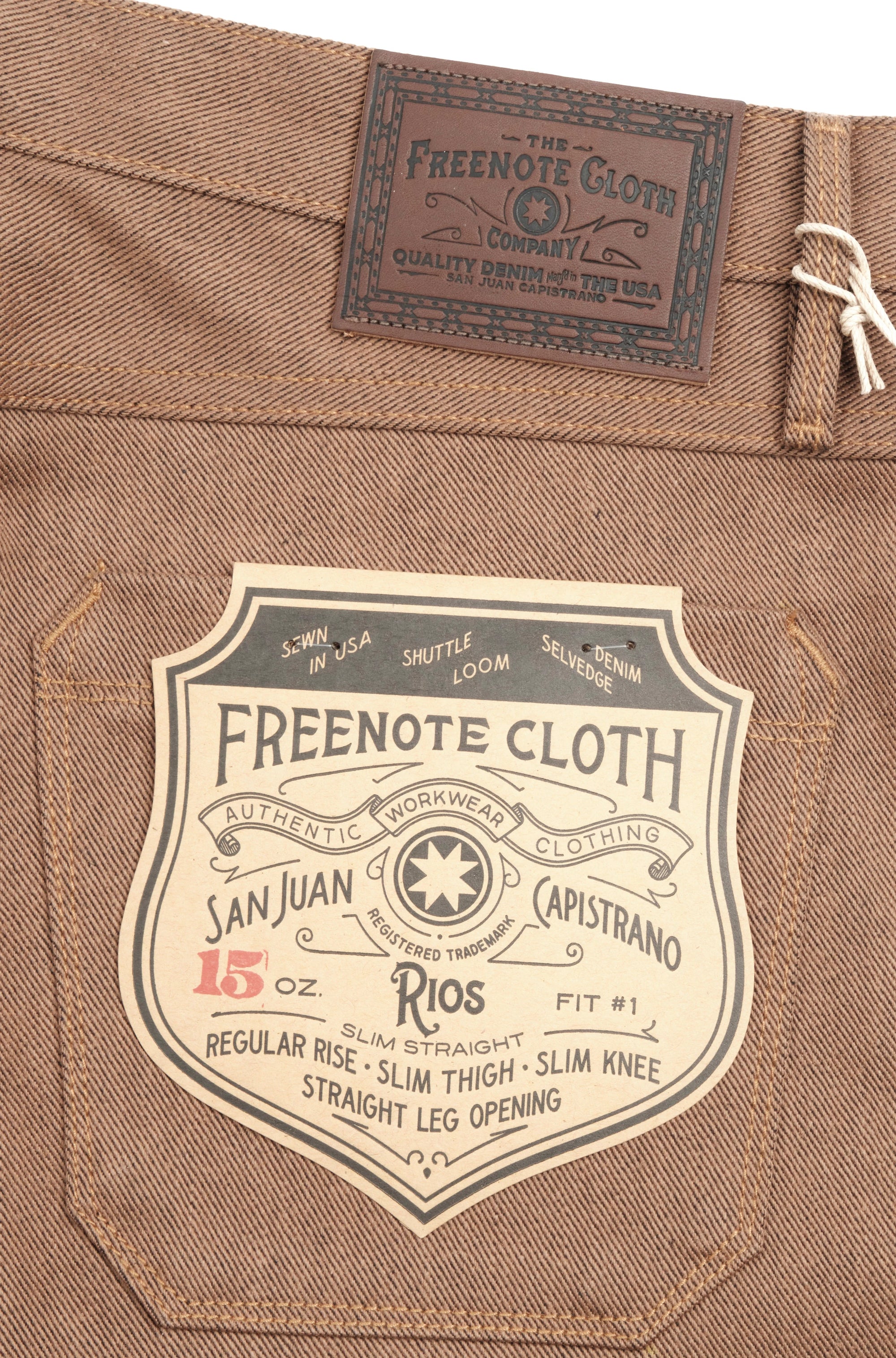 Freenote Cloth Rios - 15oz Brown Denim