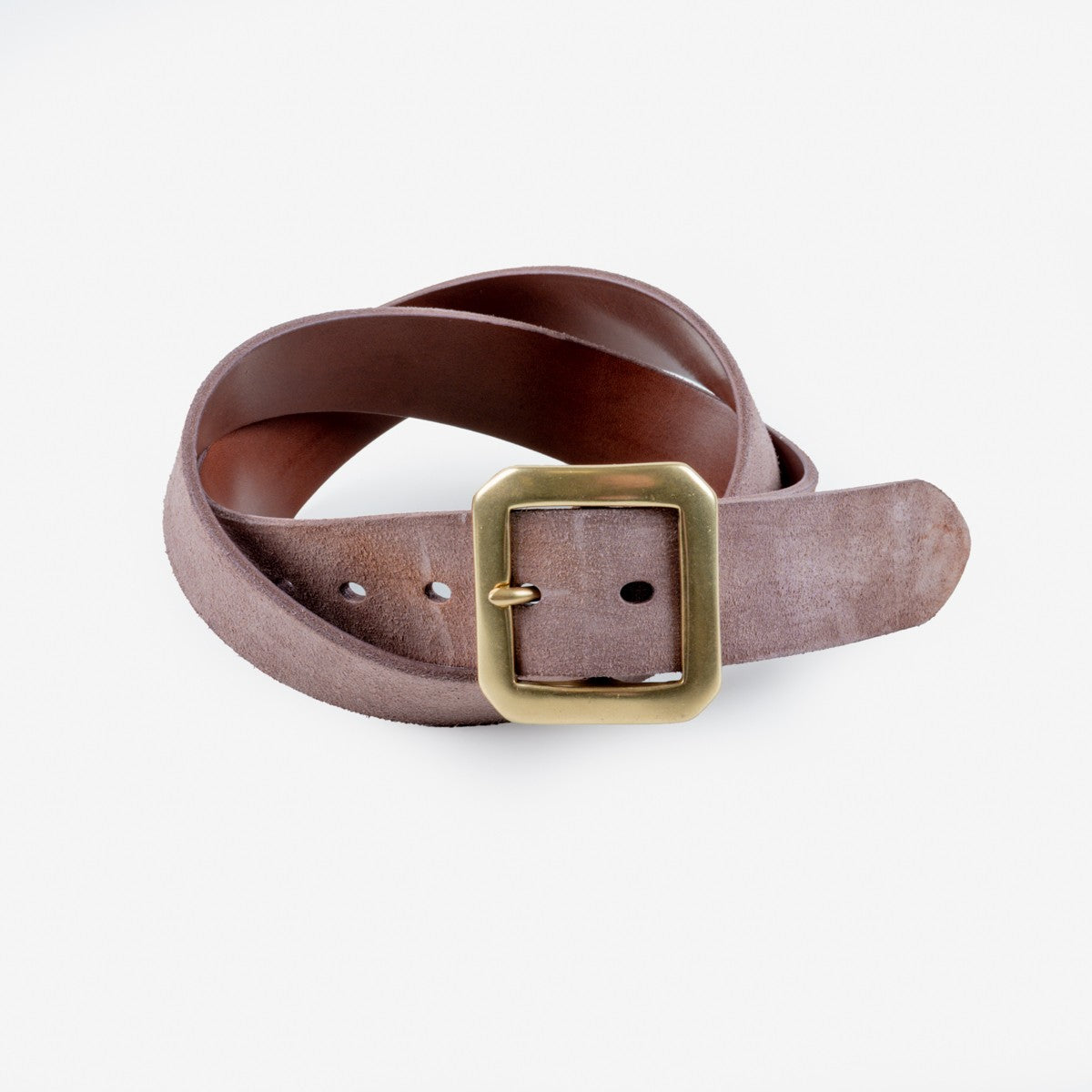 Obbi Good Label Single Prong Garrison Buckle Leather Belt - Rough Out Brown