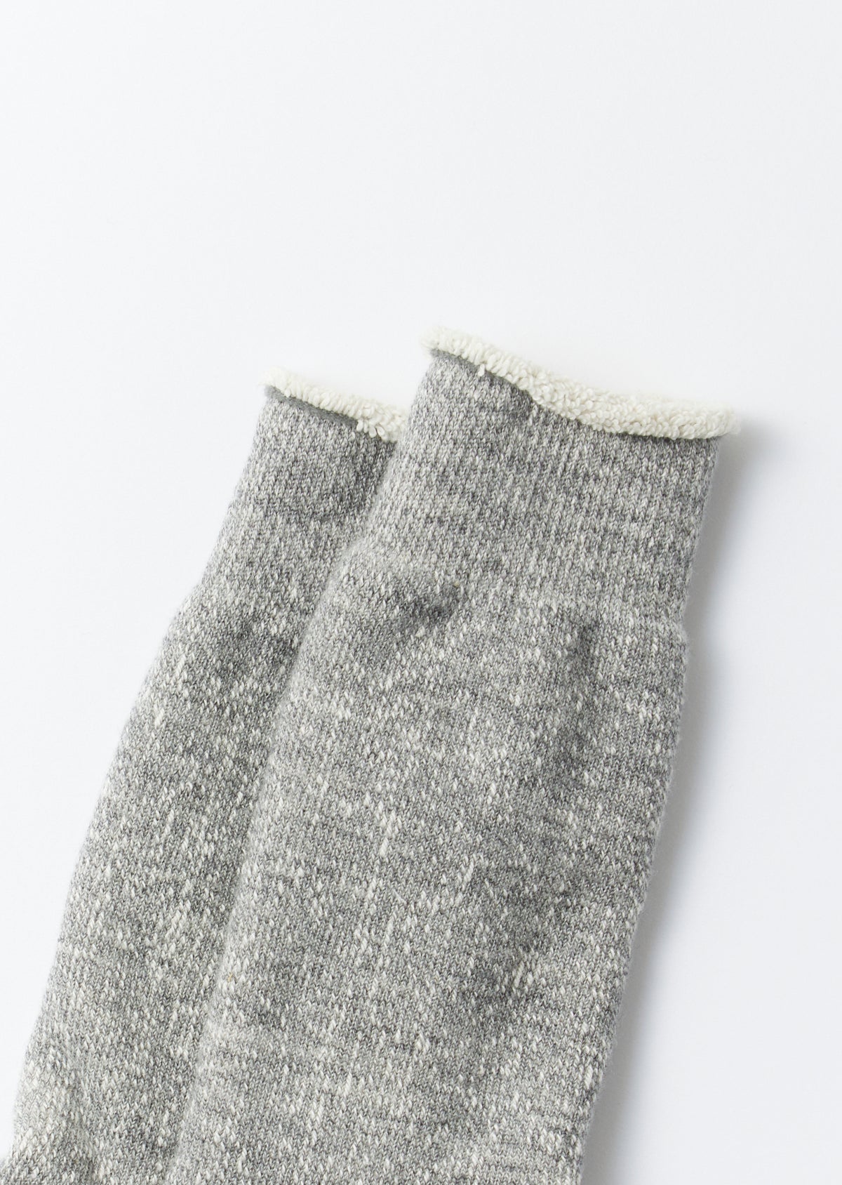Rototo R1001 Double Faced Crew Socks - Marl Grey