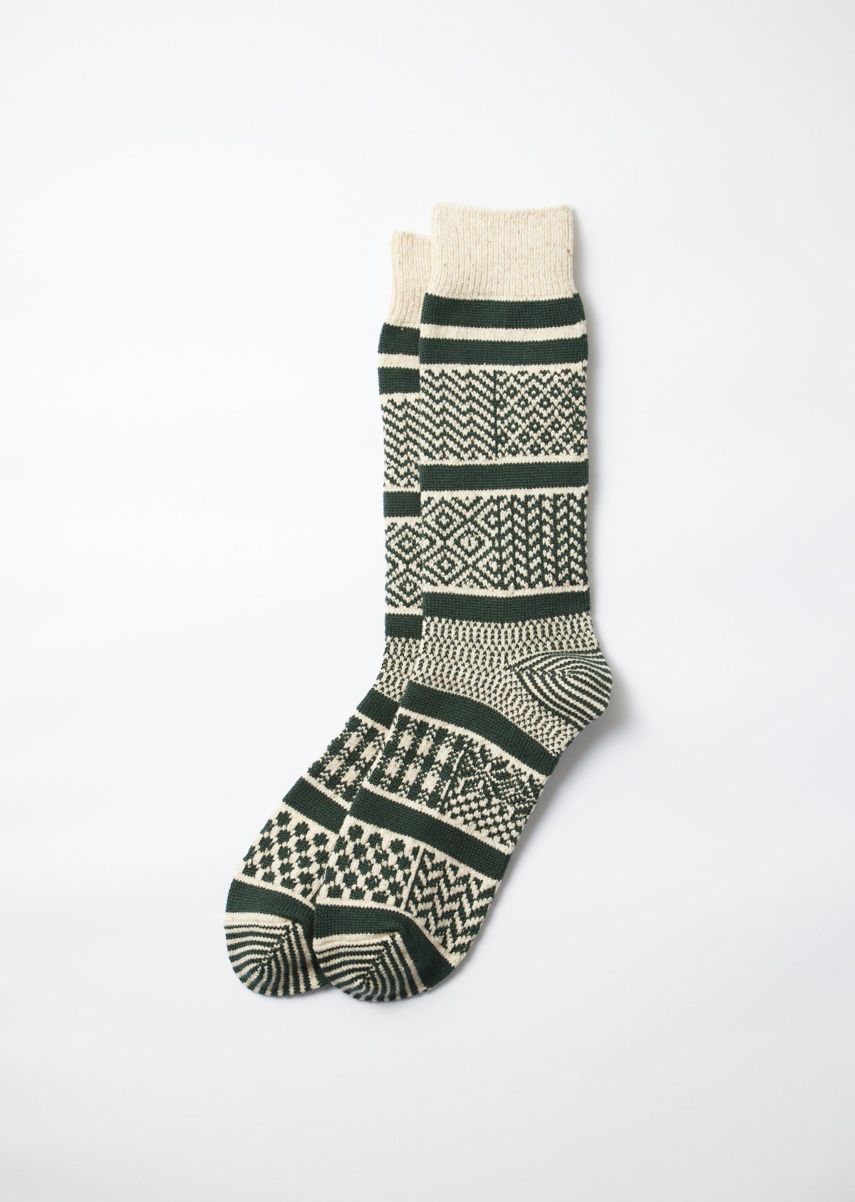 Rototo R1337 Multi Jacquard - Ivory Dark Green