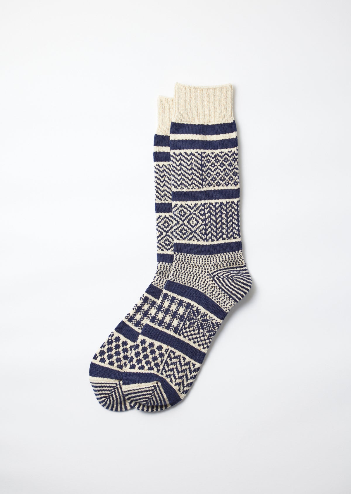 Rototo R1337 Multi Jacquard - Ivory Navy