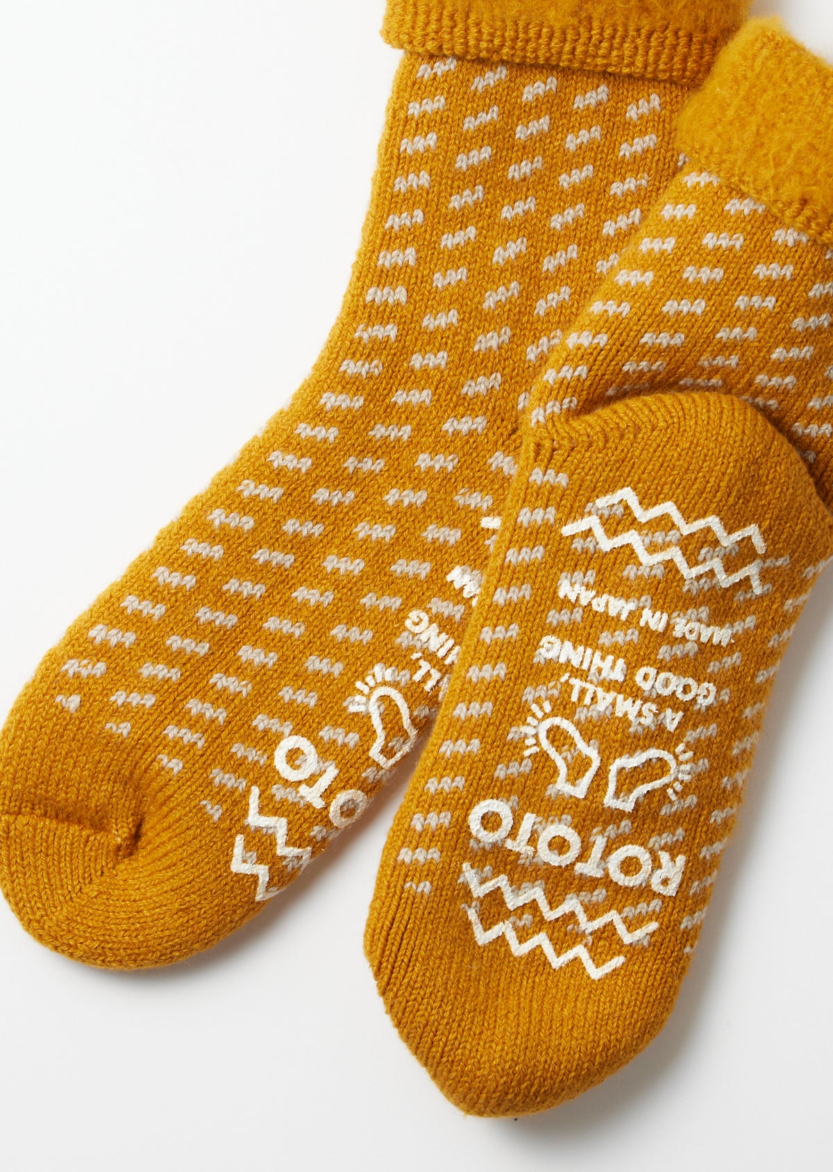 RoToTo R1375 Comfy Room Socks Birds Eye - Dark Yellow