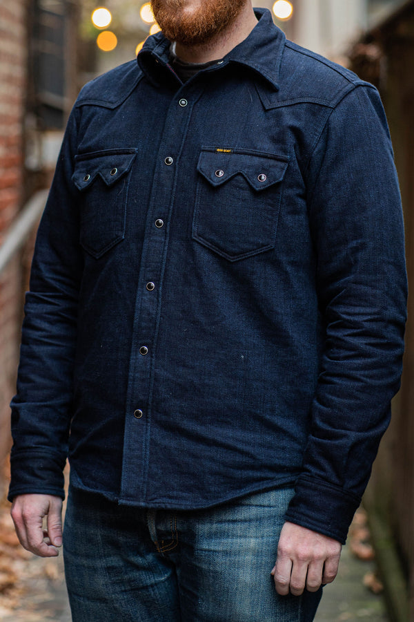 16oz Non-Selvedge Denim Western Shirt - Superblack (Fades To