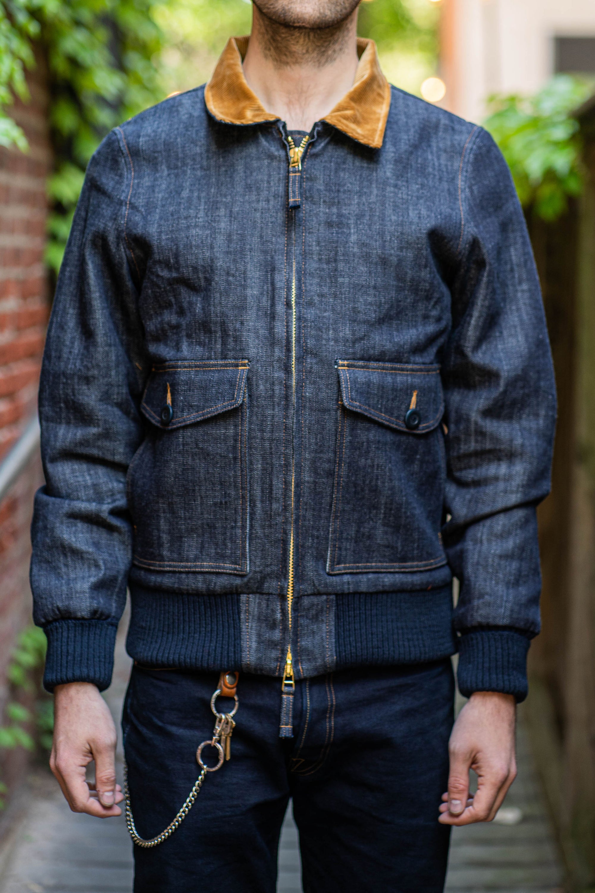 Dehen 1920 Carrier Jacket - Indigo Denim/Fawn Corduroy - Franklin