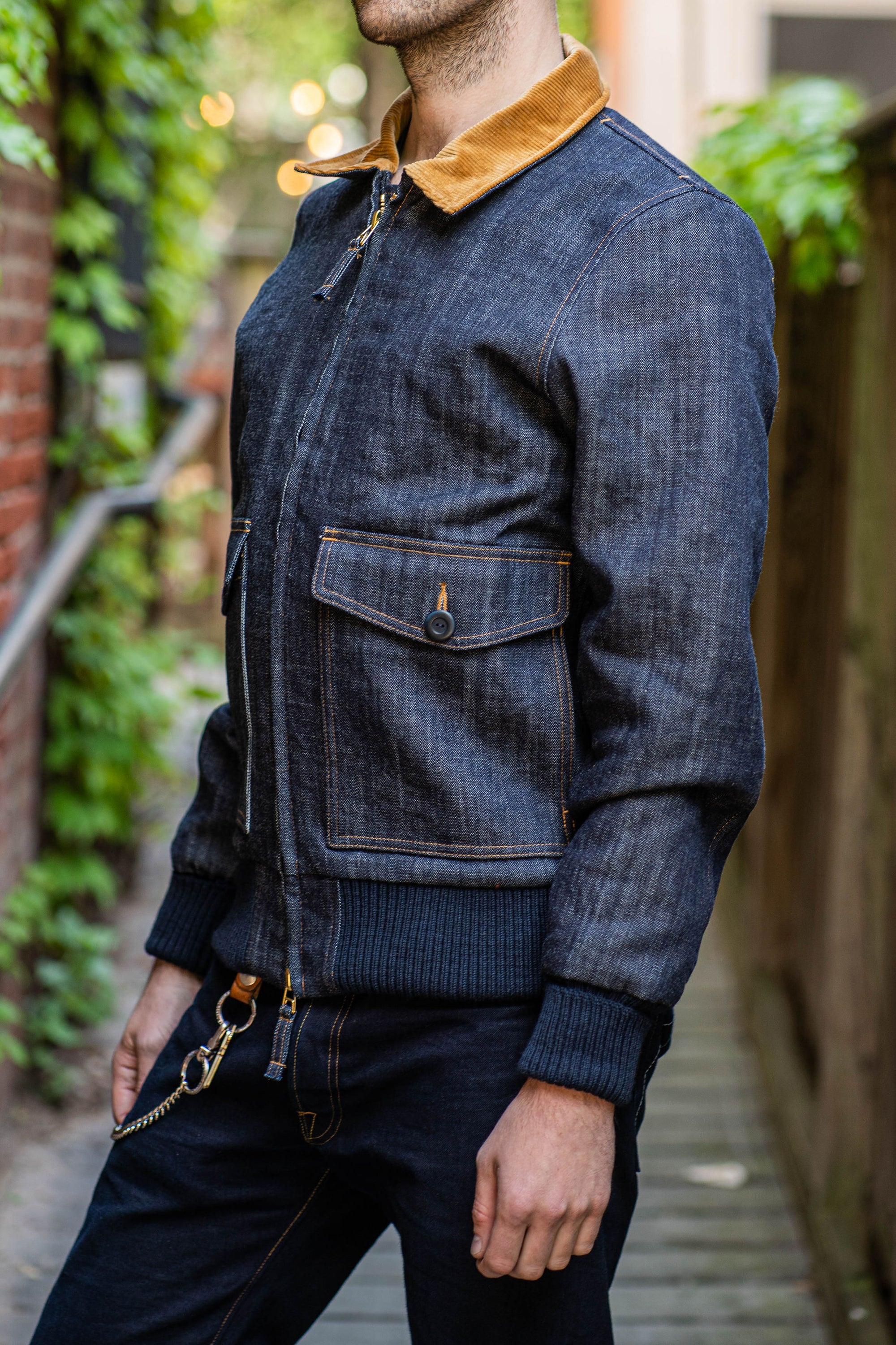 Dehen 1920 Carrier Jacket - Indigo Denim/Fawn Corduroy - Franklin