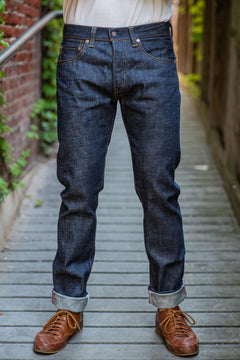 そらいろ　MOMOTARO ストライプ ストレートデニム 30 Momotaro 0306-40 Tight Tapered - 14.7oz Legacy Blue - Franklin & Poe
