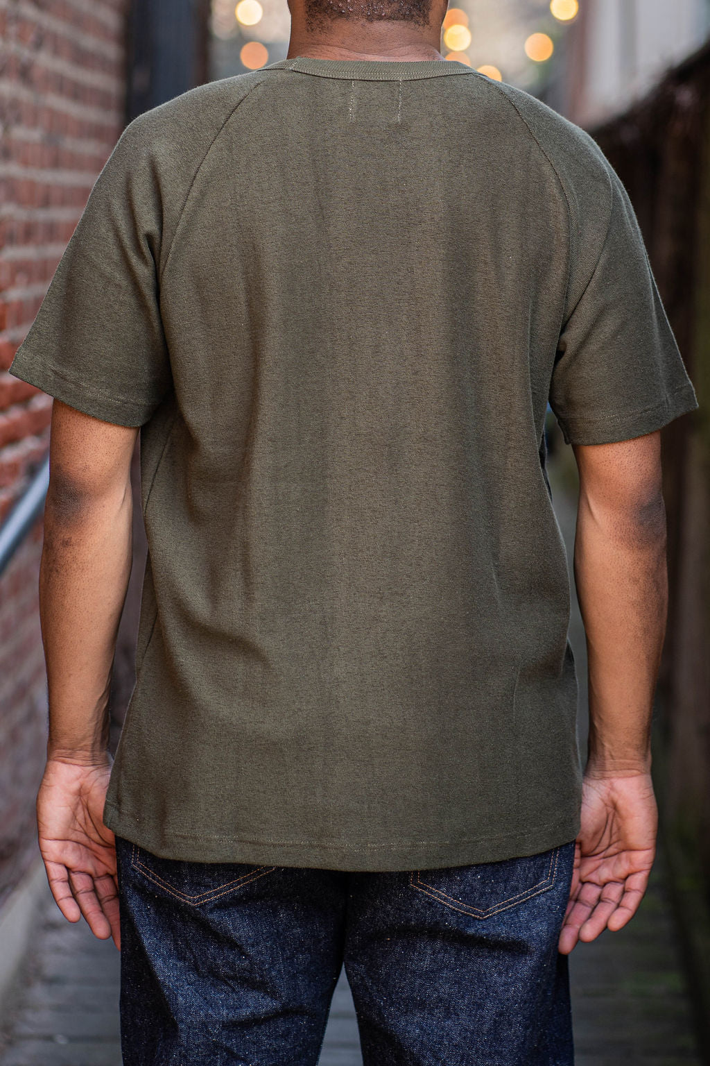 Heimat Textil Raglan Terry Pocket T-Shirt - Military Green