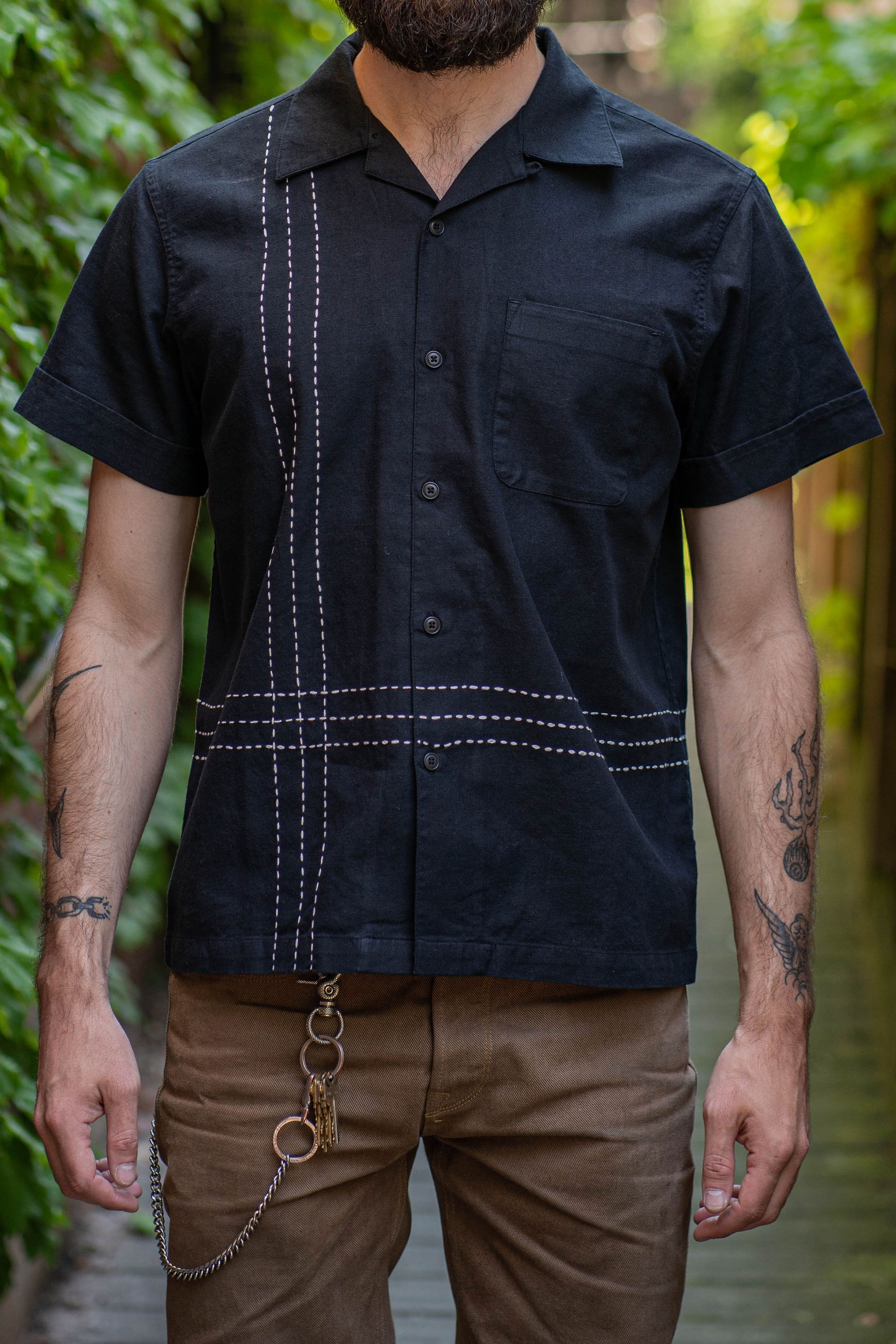 3sixteen Vacation Shirt - Black Hand Stitch