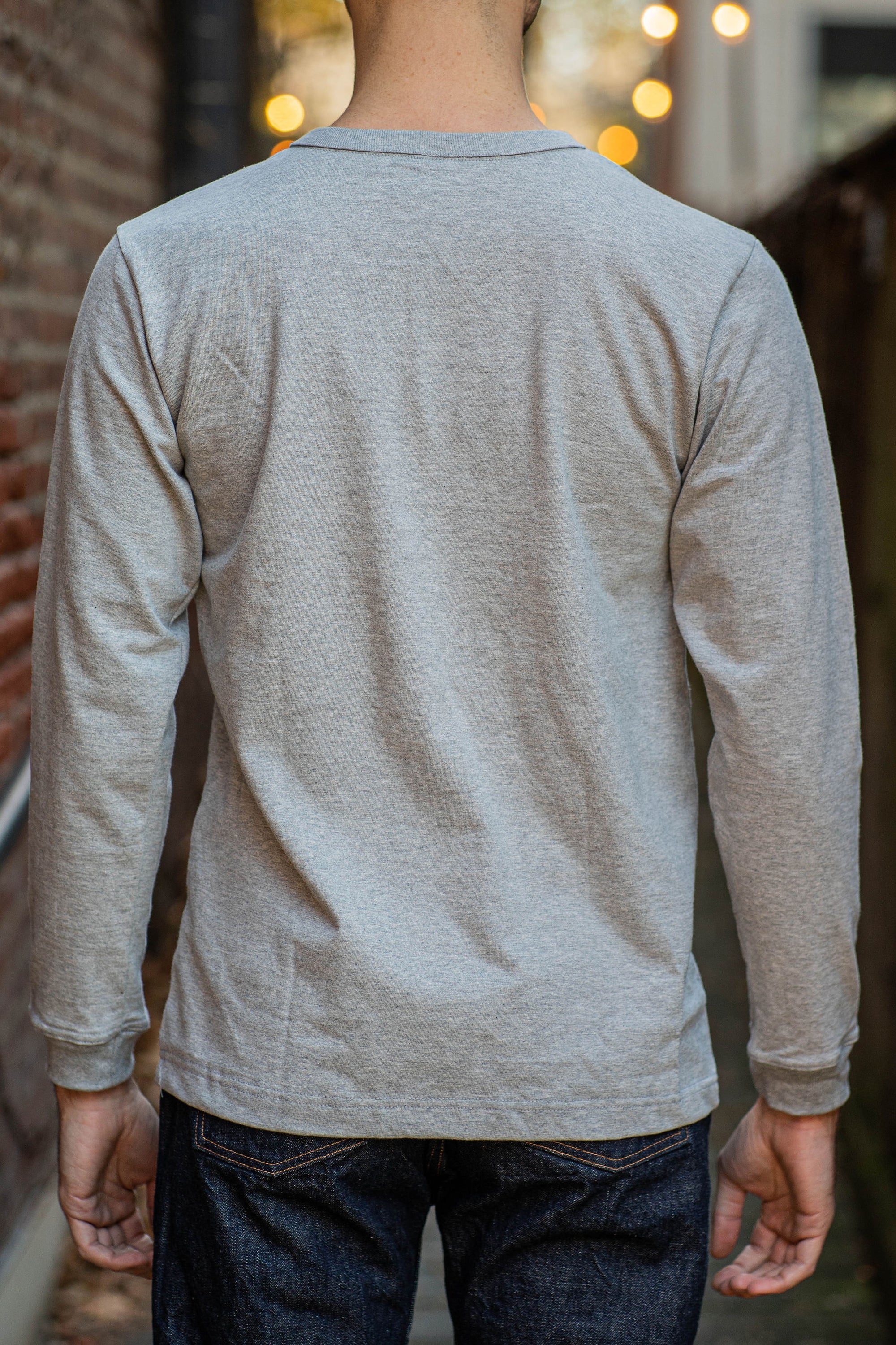 3sixteen Long Sleeve Henley Heather Grey - Main Image