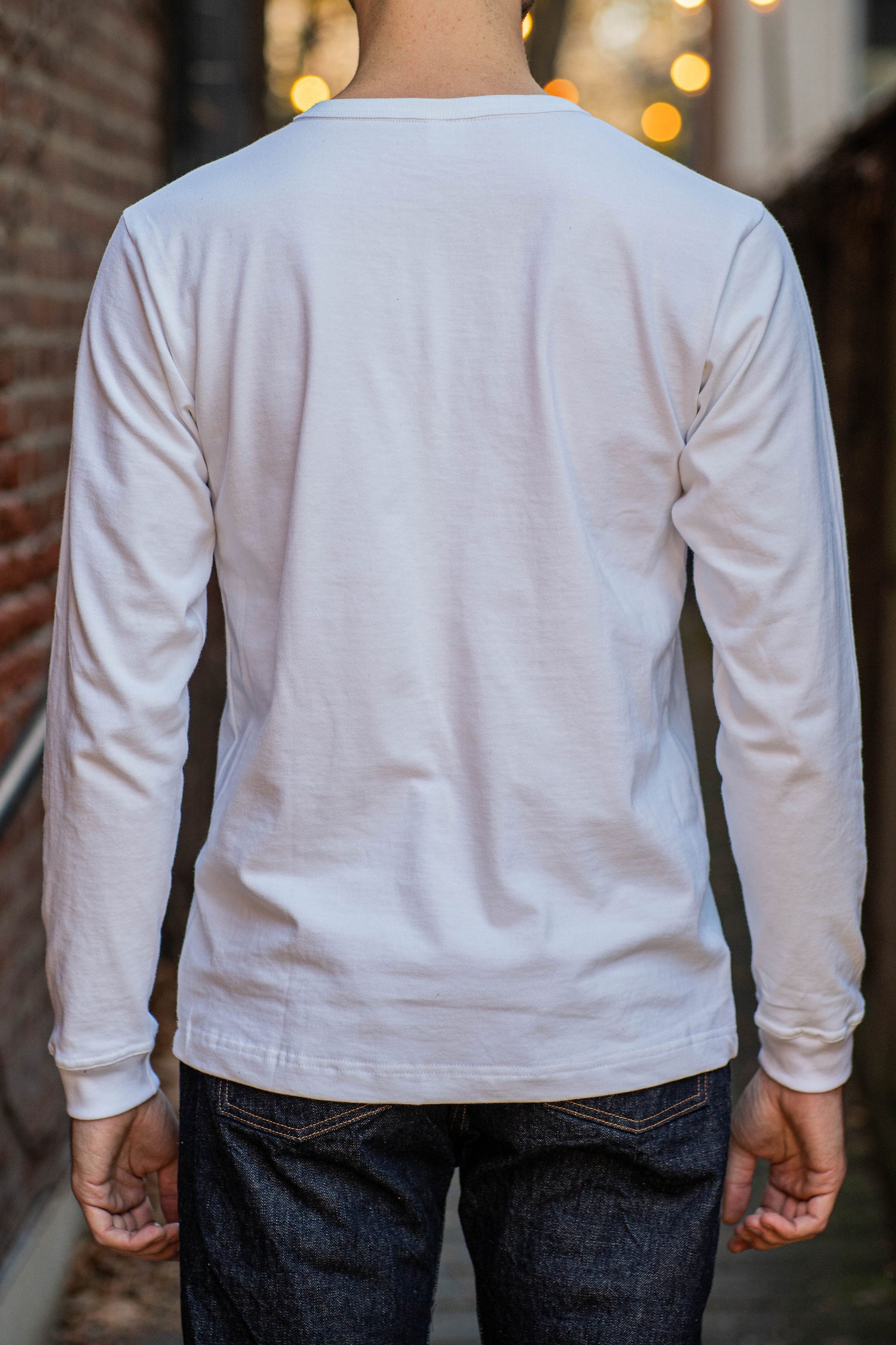 3sixteen Long Sleeve Henley White Franklin Poe - Main Image