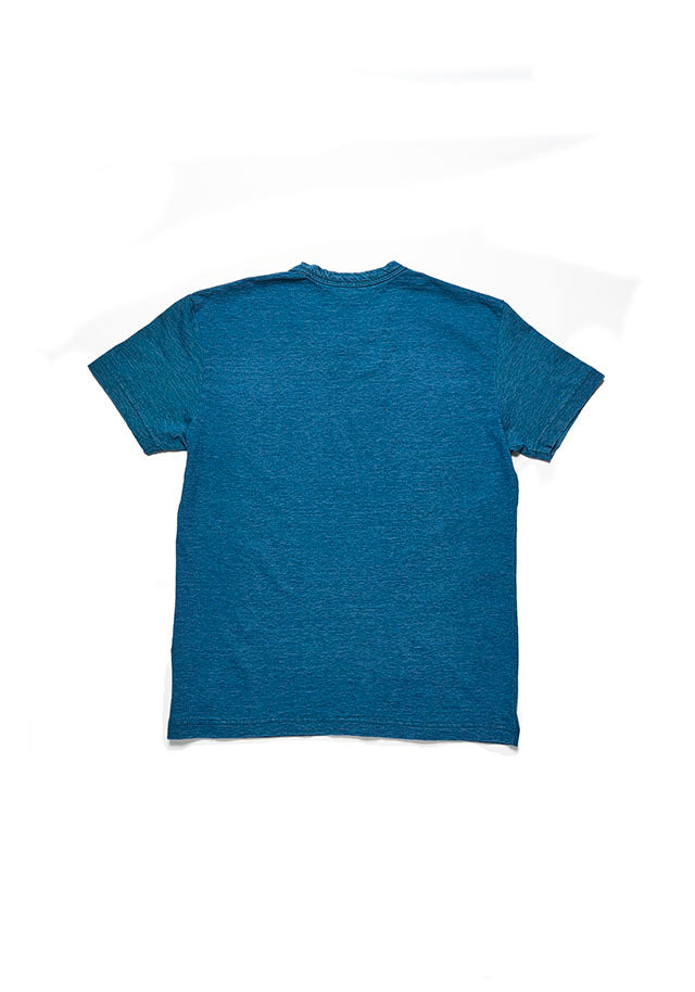 Pure Blue Japan SS-5011-GRE Indigo Jersey Crew Neck T-shirt - Greencast Indigo