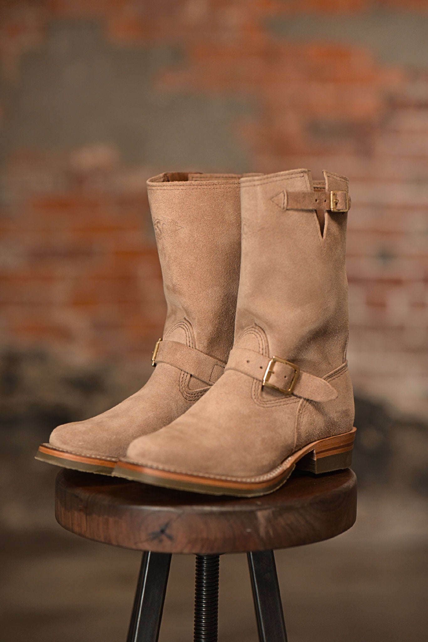 Wesco Boots Mister Lou - Natural CXL Roughout Green Supergrip Sole