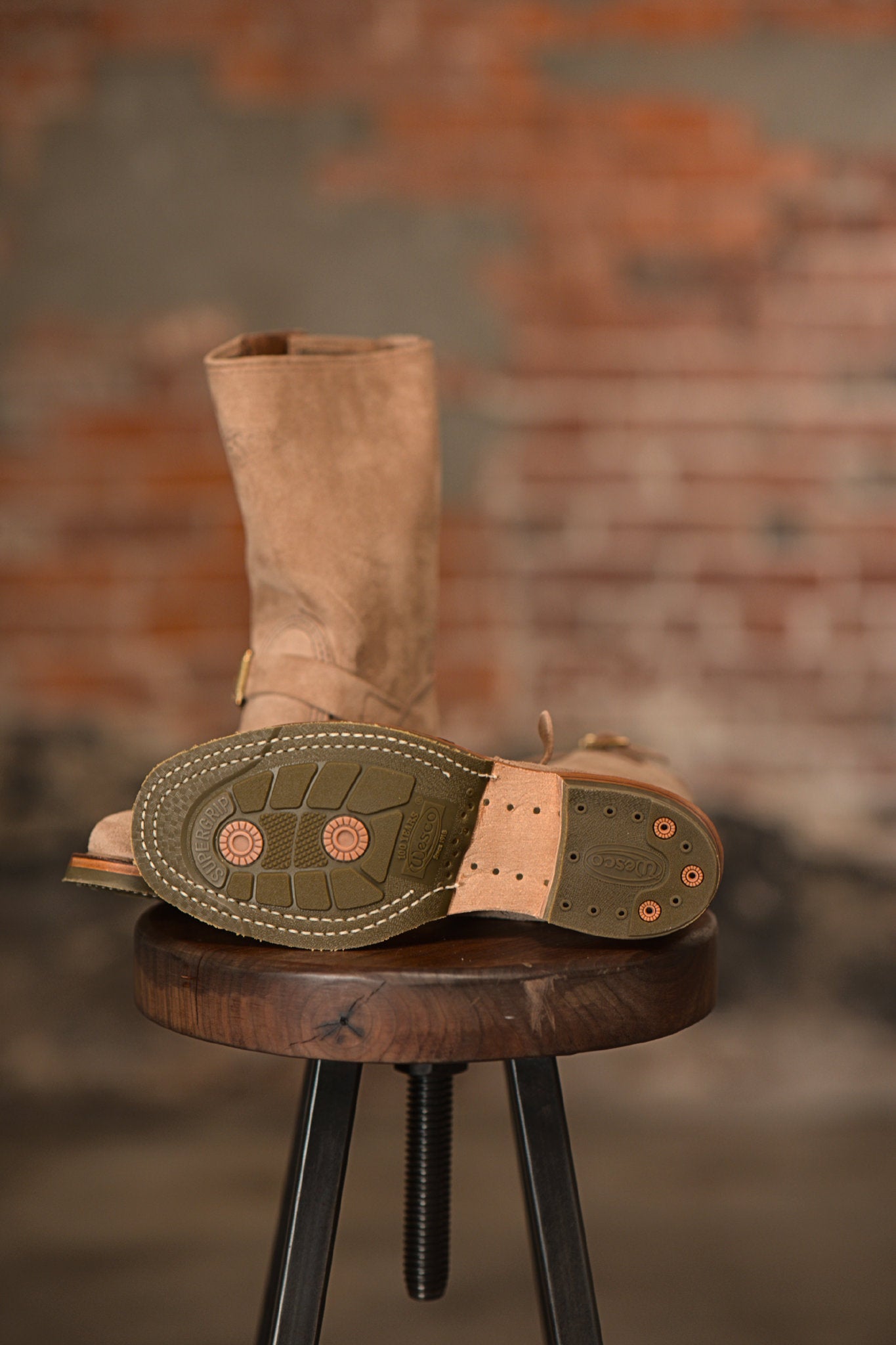 Wesco Boots Mister Lou - Natural CXL Roughout Green Supergrip Sole