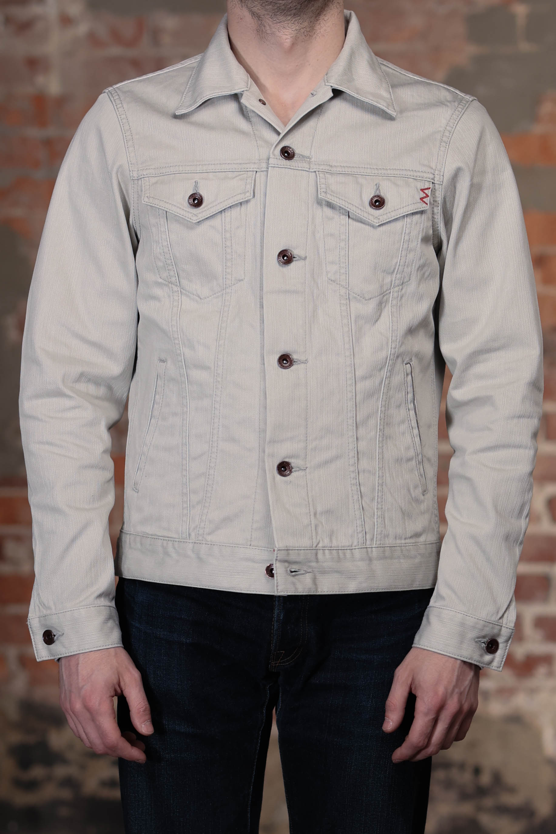 Iron Heart IHJ-162-GRY 11oz Piqué Modified Type III Jacket - Light Grey