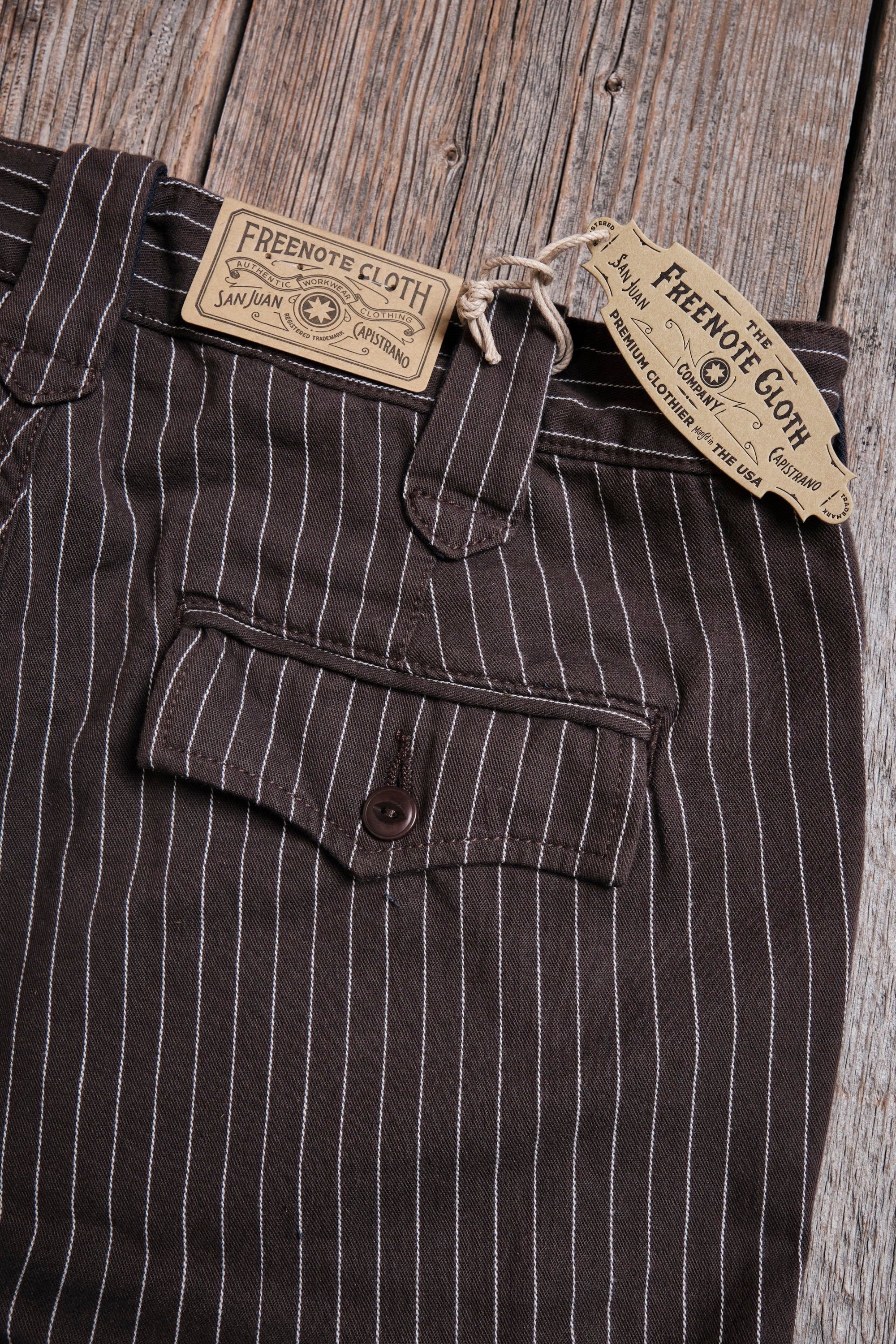 Freenote Cloth Duster Pant - Brown Stripe