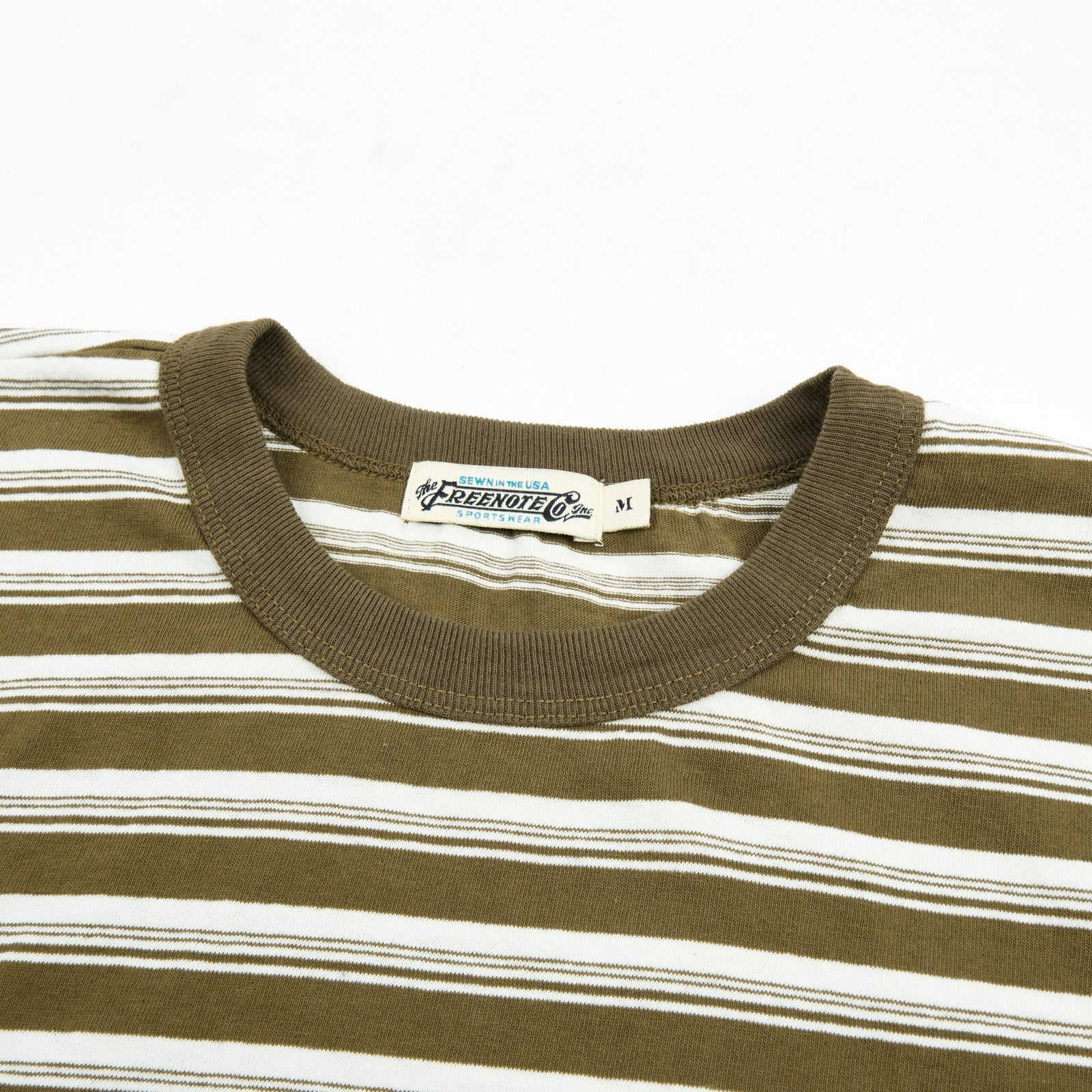 Freenote Cloth Speed Stripe S/S - Olive Stripe