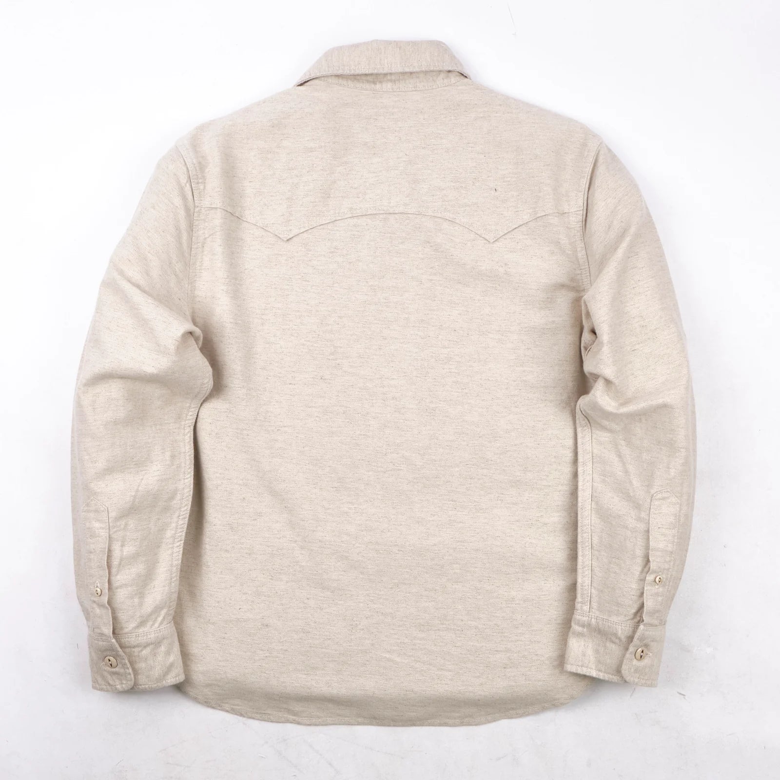 Freenote Cloth Huntsman - Natural Nep laid flat on white from the back
