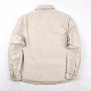 Freenote Cloth Huntsman - Natural Nep laid flat on white from the back