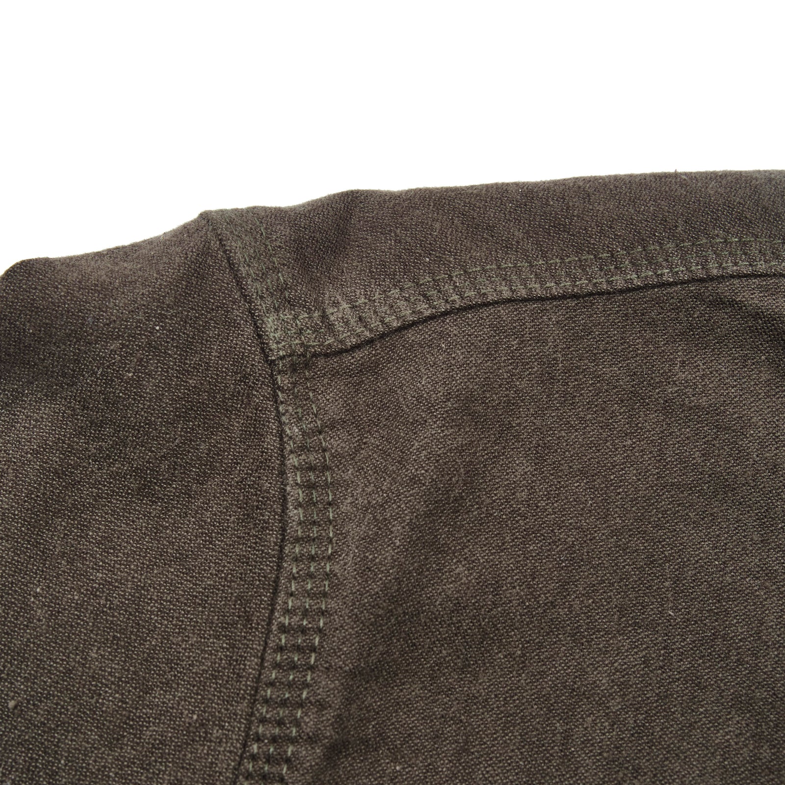 Wells shirt, laid flat details on shoulder stitching 