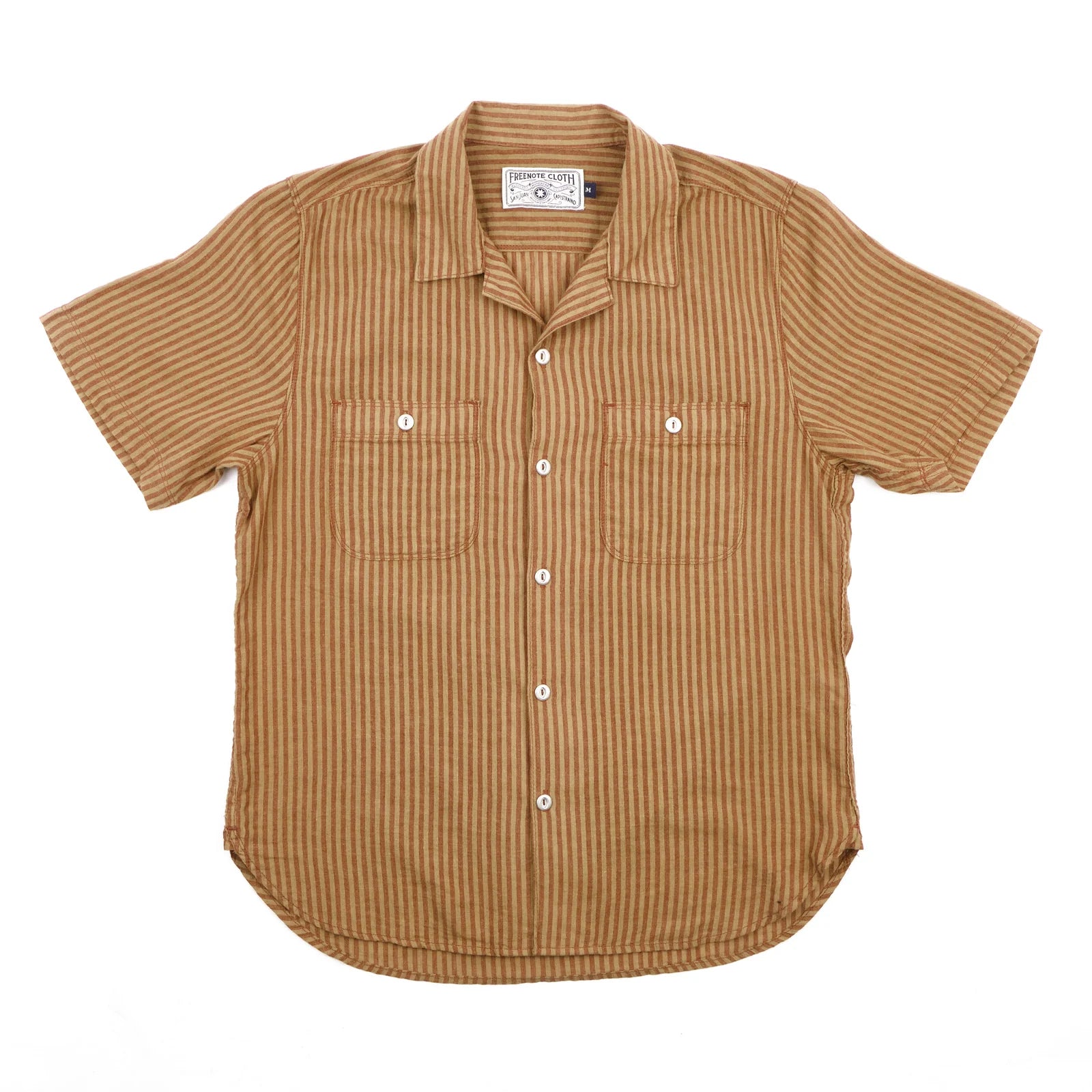 Freenote Cloth Dayton S/S - Terracotta Stripe