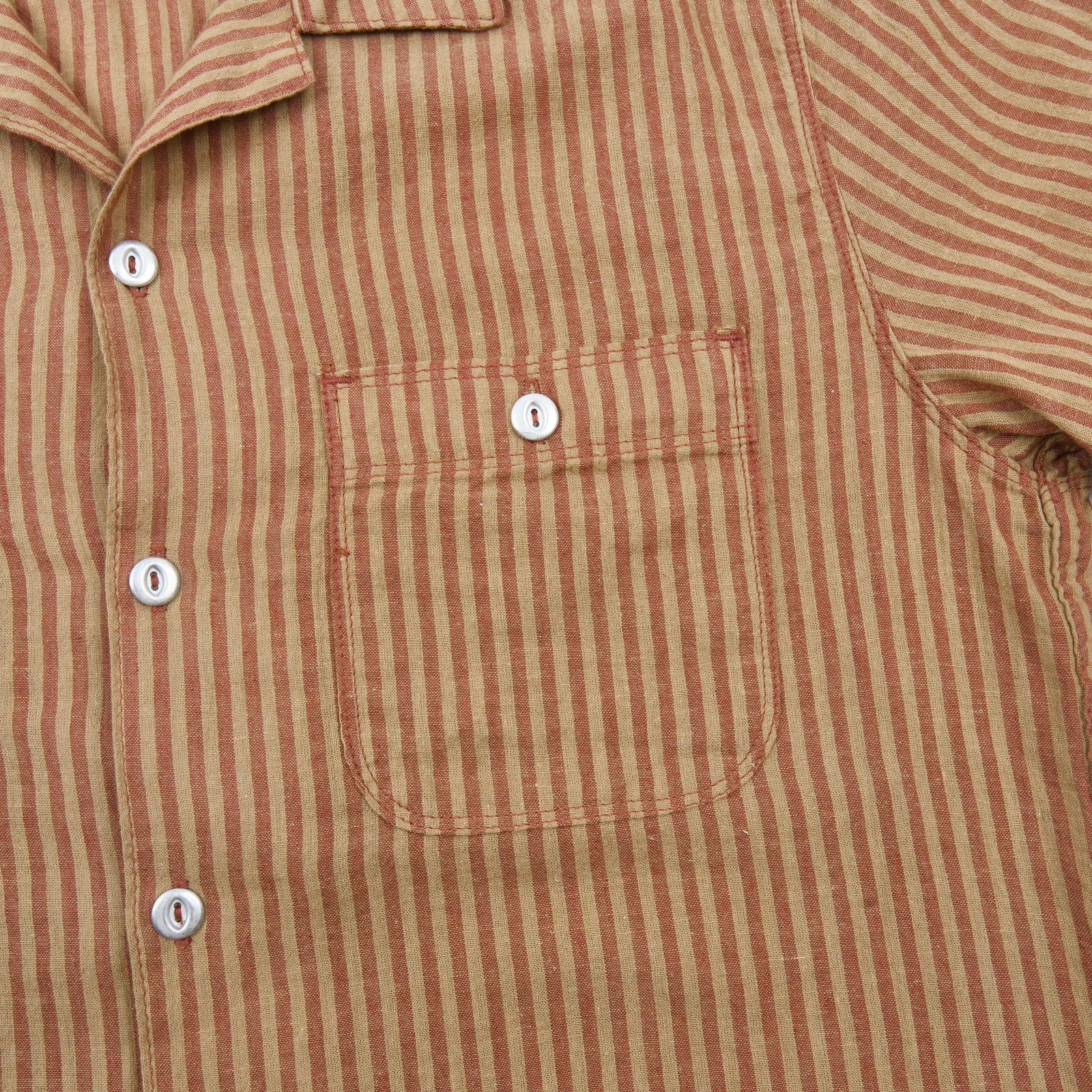 Freenote Cloth Dayton S/S - Terracotta Stripe