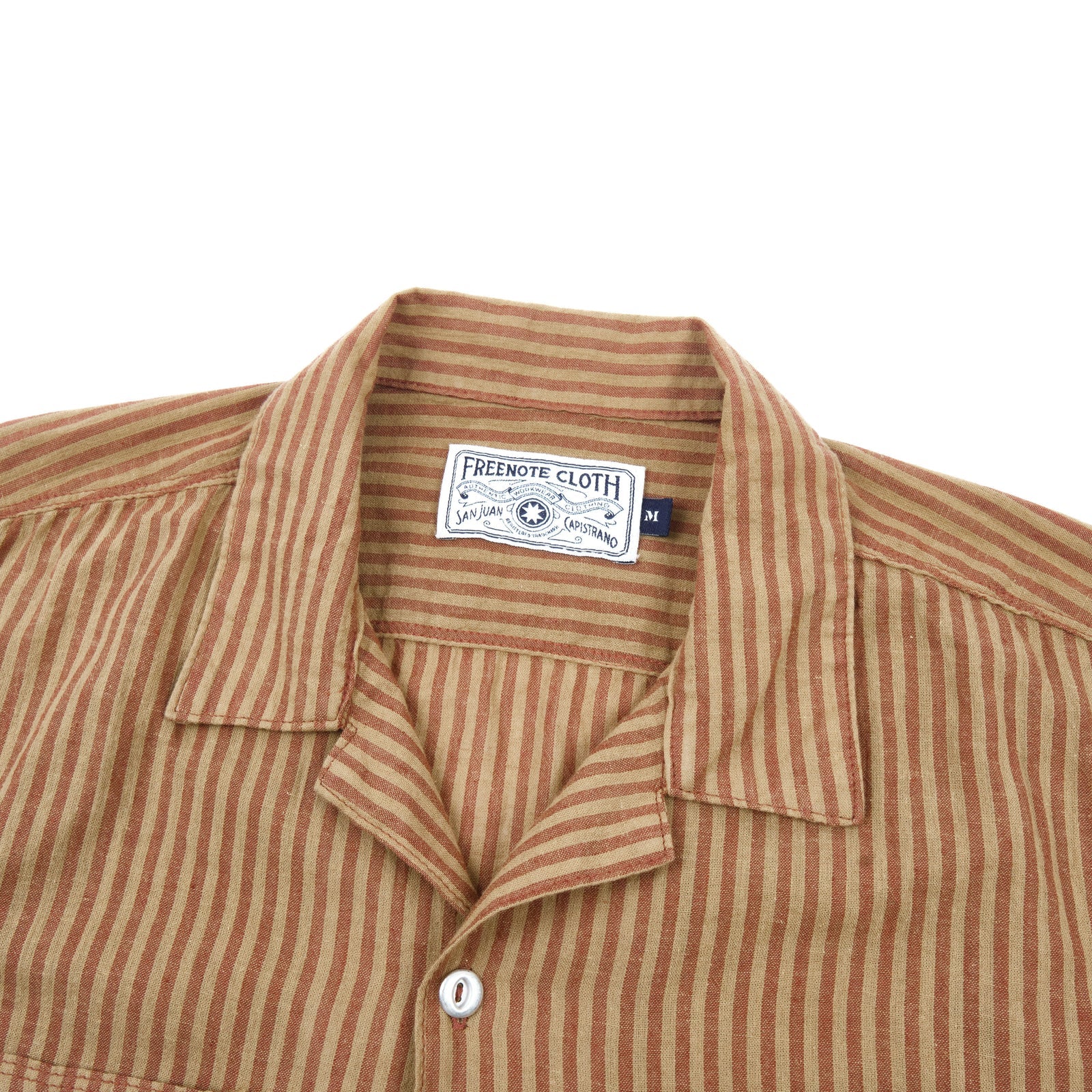 Freenote Cloth Dayton S/S - Terracotta Stripe