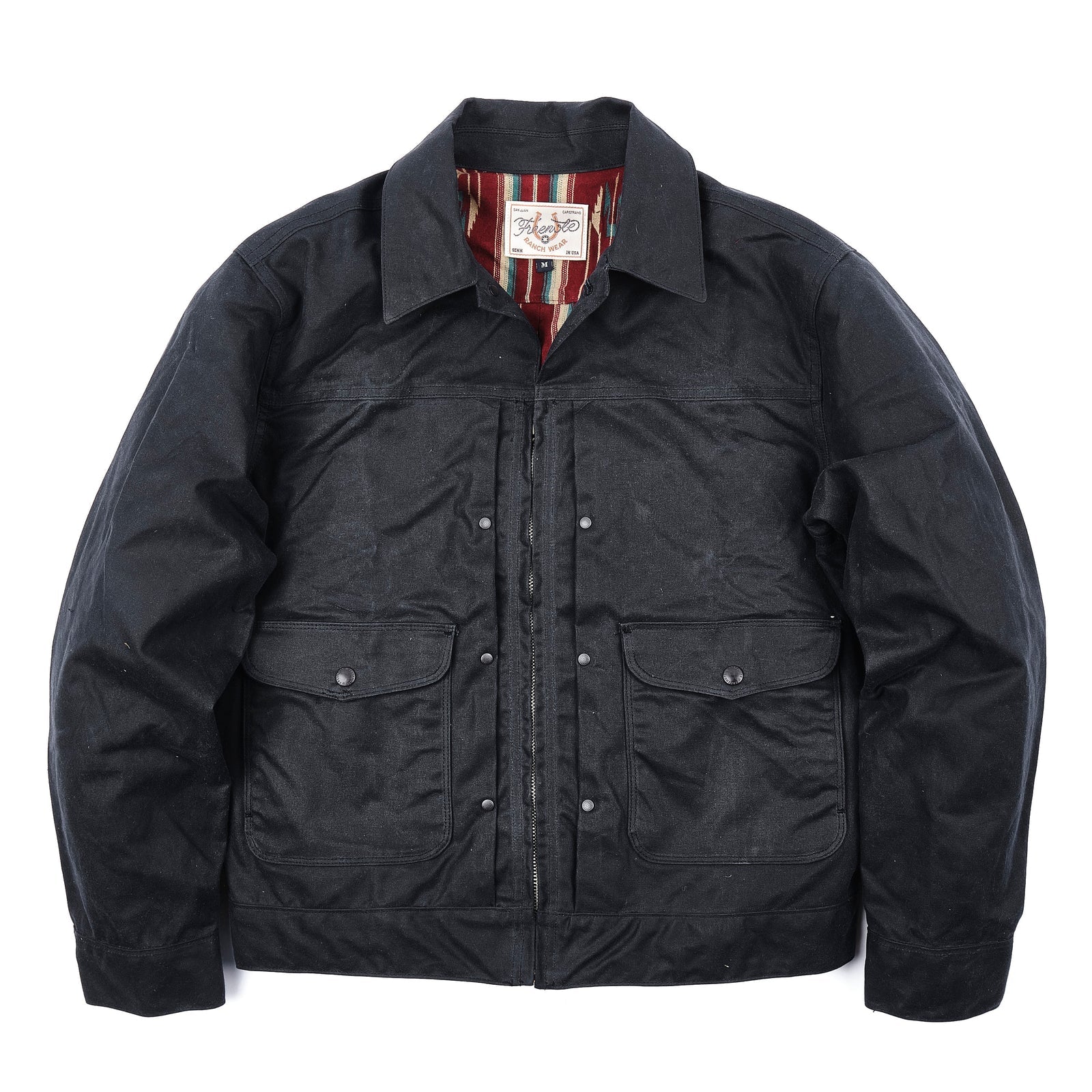 Freenote Cloth Faro Jacket Waxed Canvas - Black
