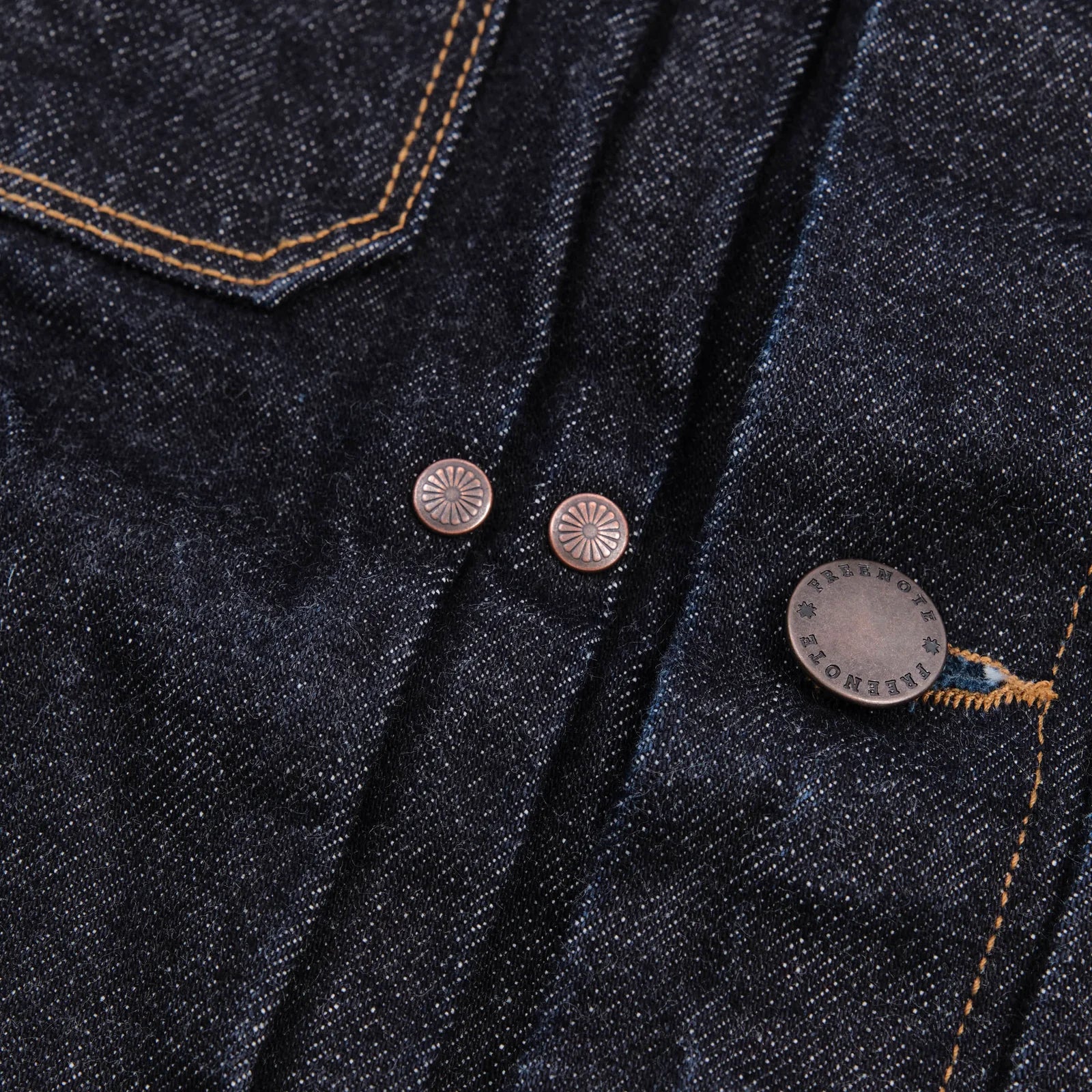 Freenote Cloth Riders Jacket - 15oz Unsinged Rinsed Denim