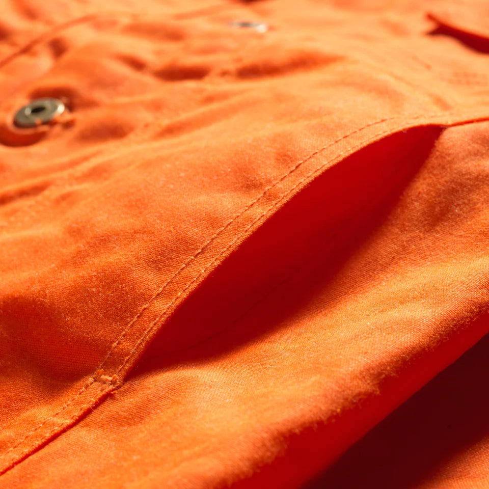 Ginew Waxed Canvas Rider Jacket - Orange