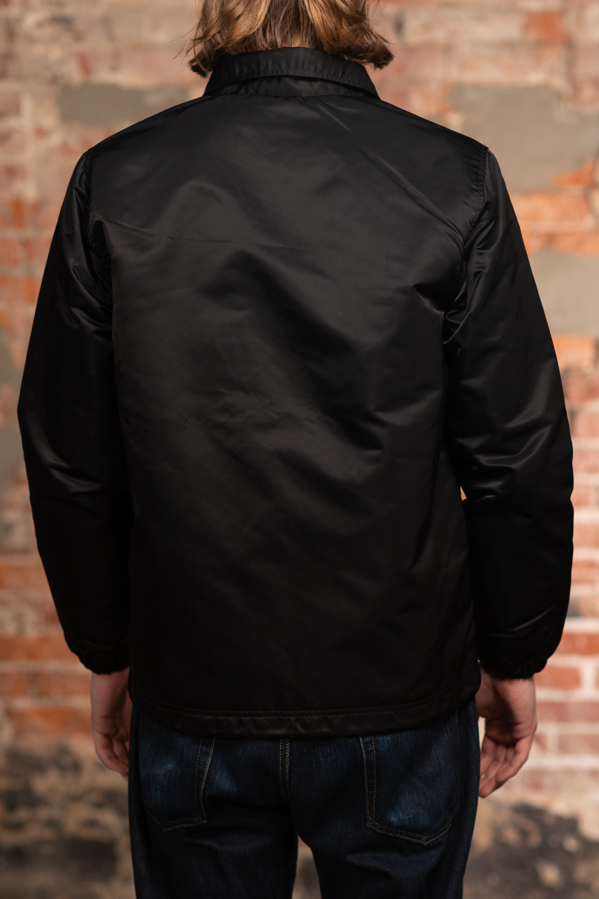 Iron Heart IHJ-160-BLK-NP 4.8oz Nylon Coach Jacket - Black (No Patch)