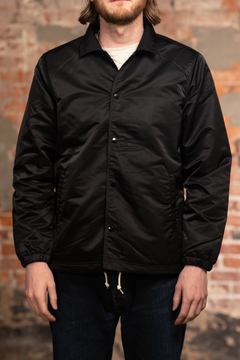 Iron Heart IHJ-160-BLK-NP 4.8oz Nylon Coach Jacket - Black (No Iron Heart IHJ-160-BLK-NP 4.8oz Nylon Coach Jacket - Black (No