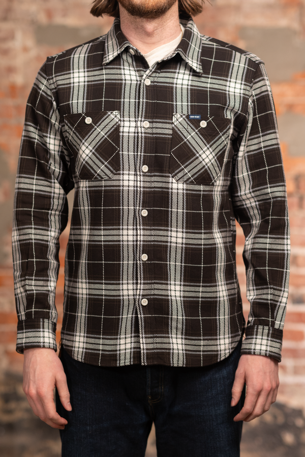 Iron Heart IHSH-441-BLK 9oz Selvedge Flannel Check Work Shirt Iron Heart IHSH-441-BLK 9oz Selvedge Flannel Check Work Shirt