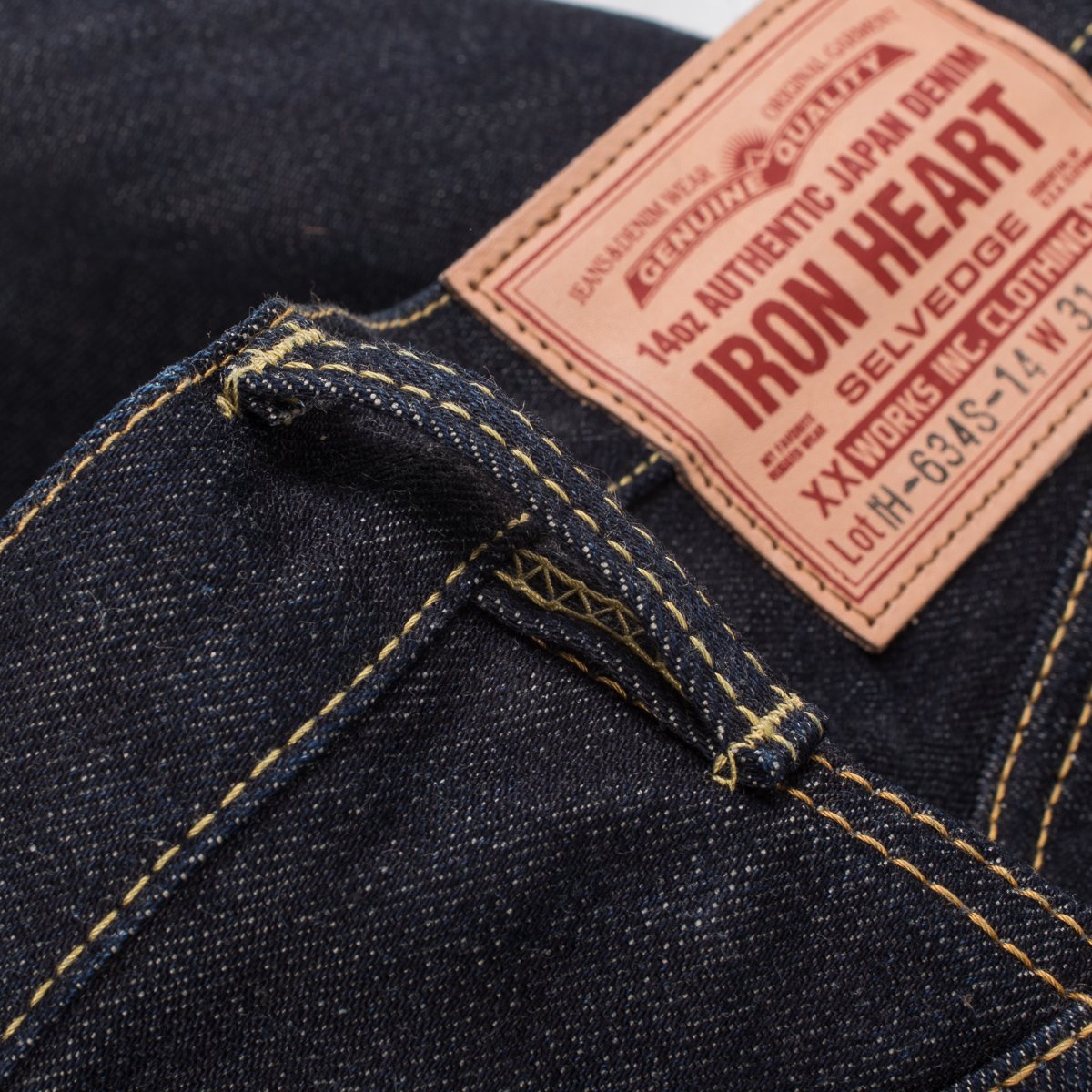 Iron Heart IH-634-142 14oz Selvedge Denim Straight Cut Jeans - Indigo