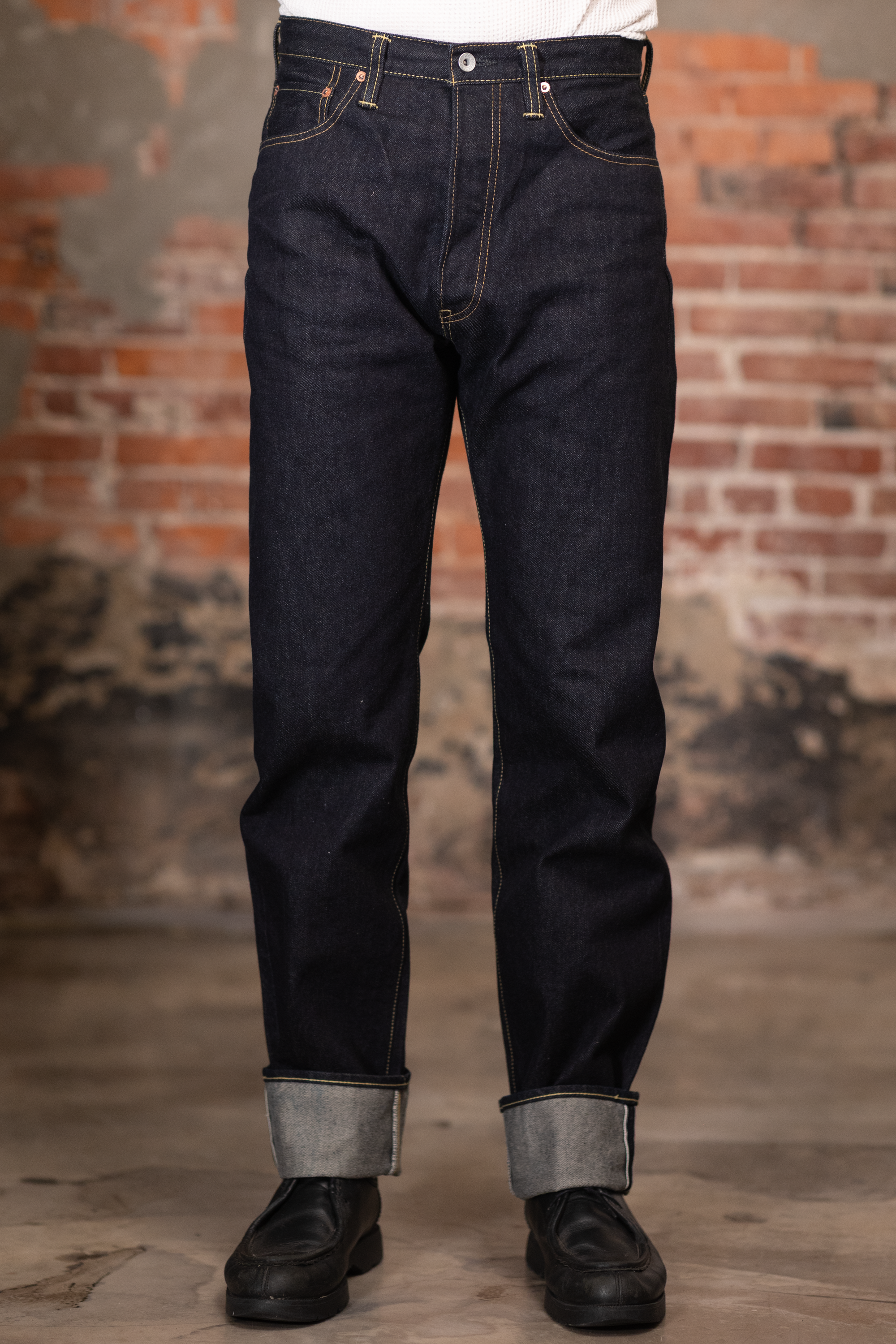 Iron Heart IH-1955S-142 14oz Selvedge Denim "1955" Vintage Tapered Cut Jeans - Indigo