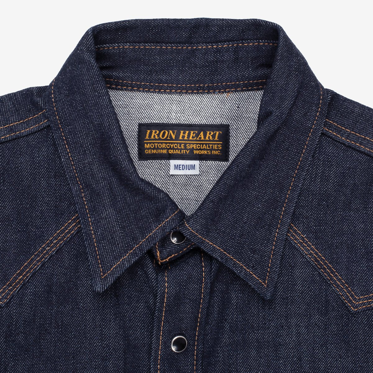 Iron Heart IHSH-33-IND 12oz Selvedge Denim Western Shirt - Indigo