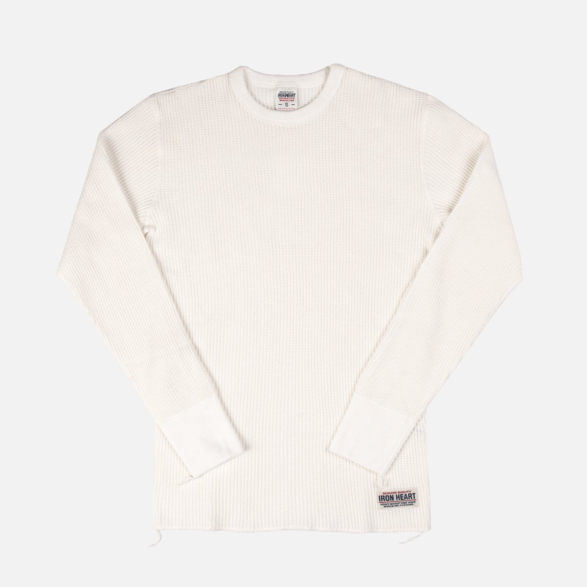 Iron Heart IHTL-1213 Waffle Knit Long Sleeved Thermal Henley - White