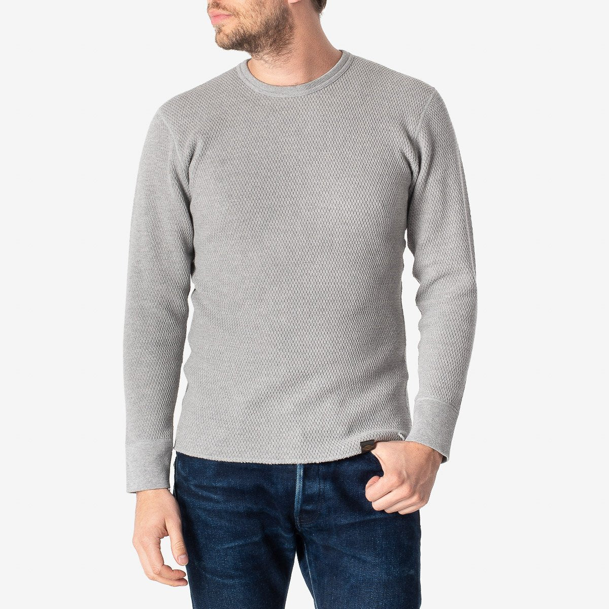 Iron Heart IHTL-1700 Heavy Cotton Crew Neck Thermal Sweater - Grey