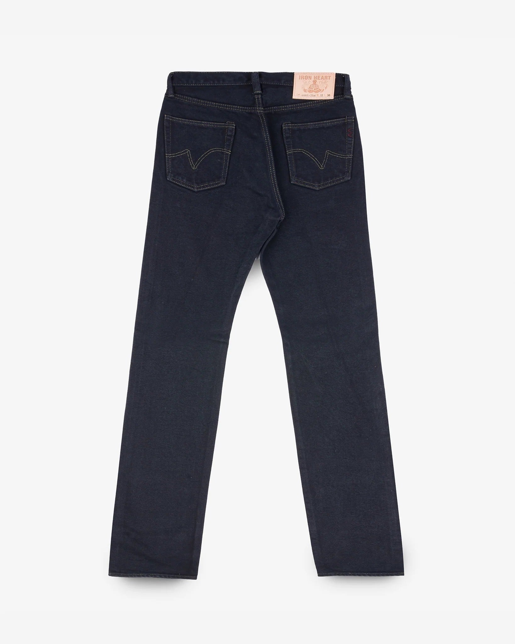 Iron Heart IH-888S-21od Indigo Overdyed Black 21oz. Selvedge Denim - Tapered Cut