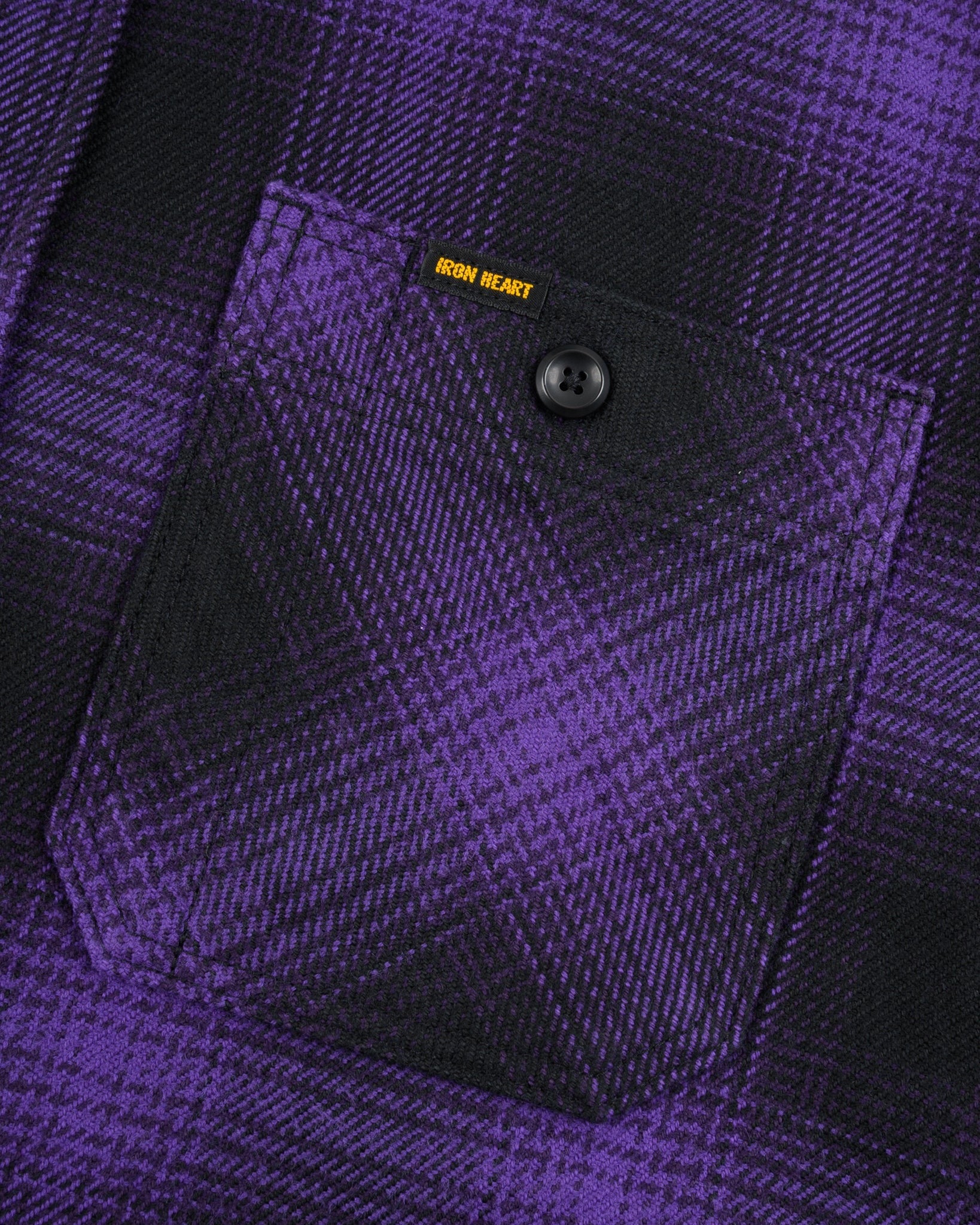 Iron Heart IHSH-265-PUR - Ultra Heavy Flannel Ombré Check Work Shirt - Purple/Black