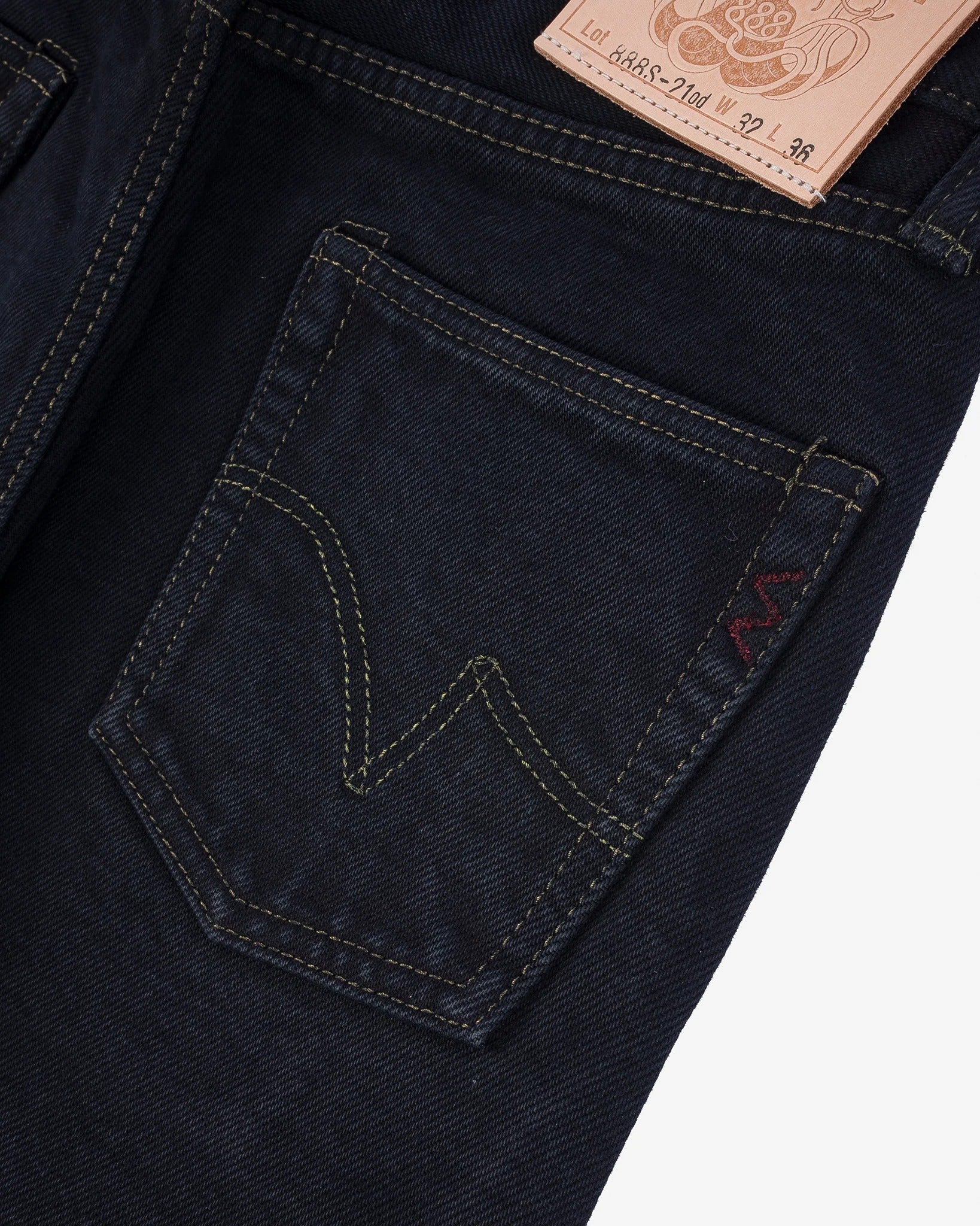 Iron Heart IH-888S-21od Indigo Overdyed Black 21oz. Selvedge Denim - Tapered Cut