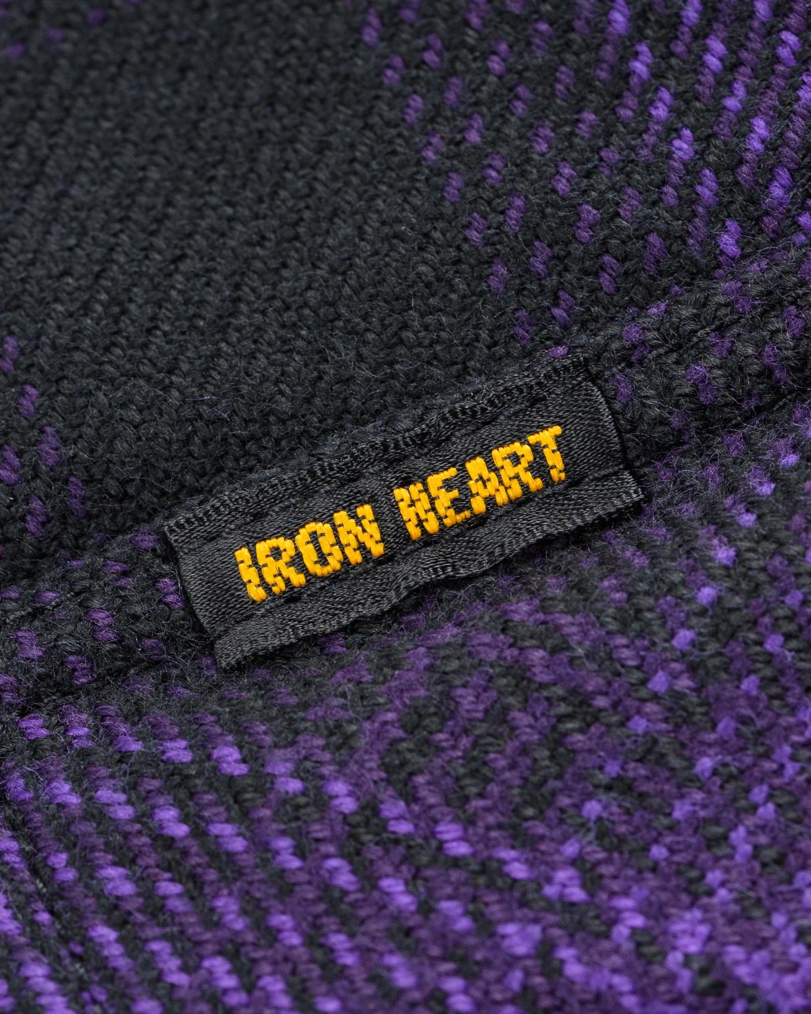 Iron Heart IHSH-264-PUR - Ultra Heavy Flannel Ombré Check Western Shirt - Purple/Black