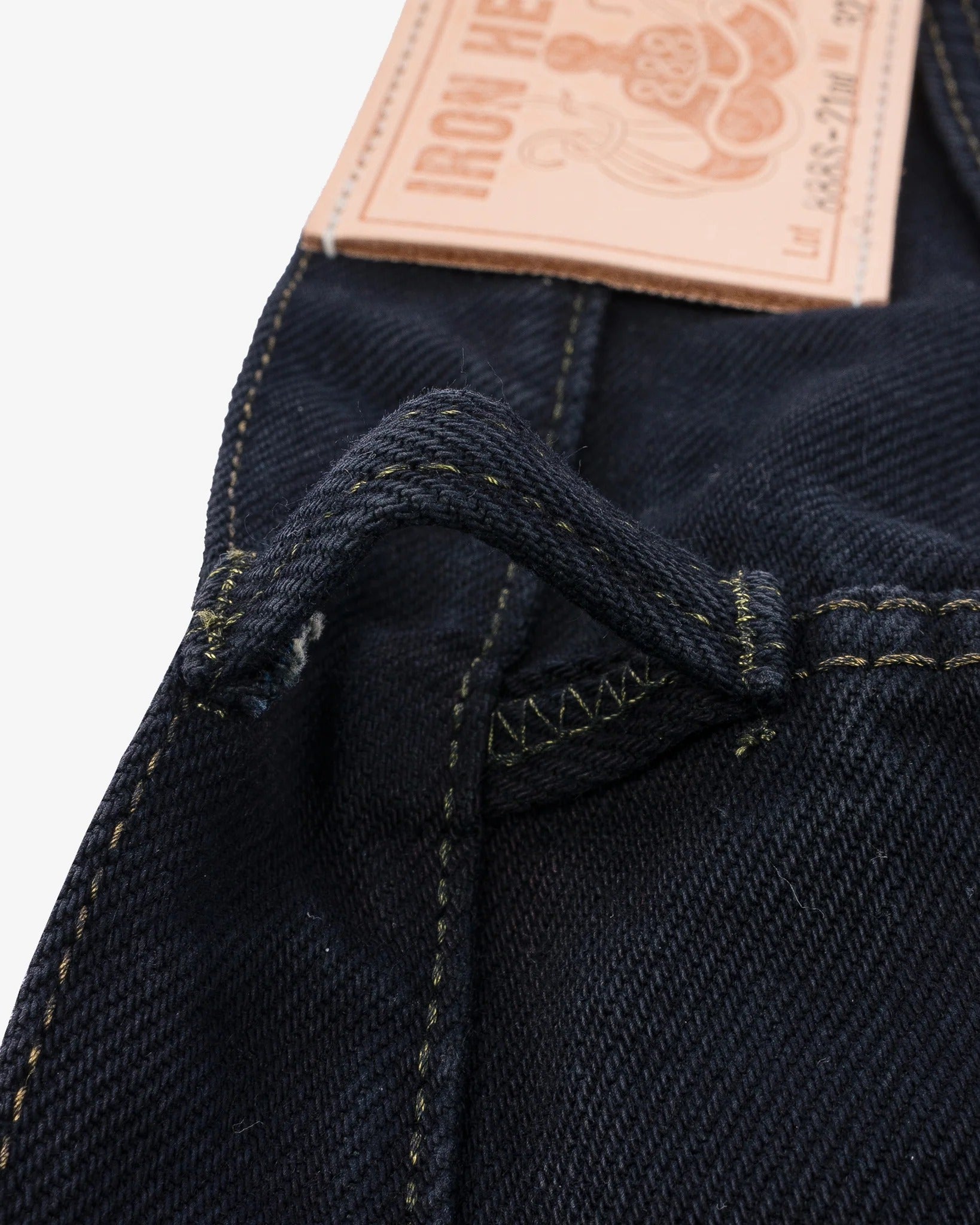 Iron Heart IH-888S-21od Indigo Overdyed Black 21oz. Selvedge Denim - Tapered Cut