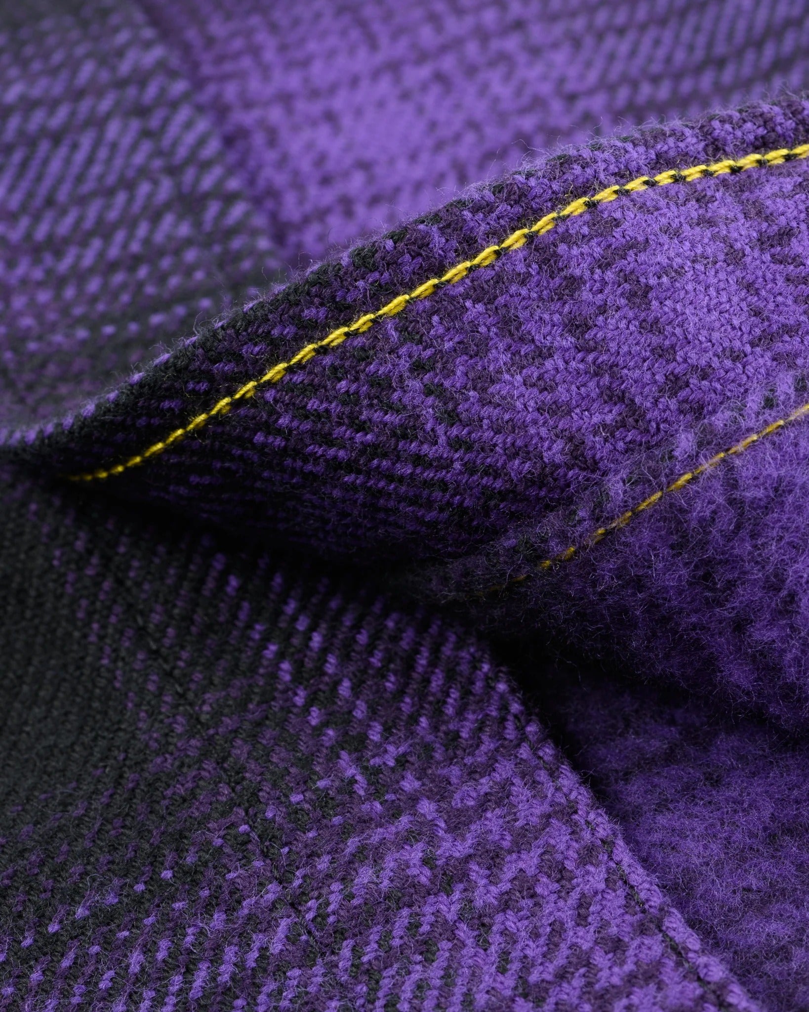 Iron Heart IHSH-264-PUR - Ultra Heavy Flannel Ombré Check Western Shirt - Purple/Black