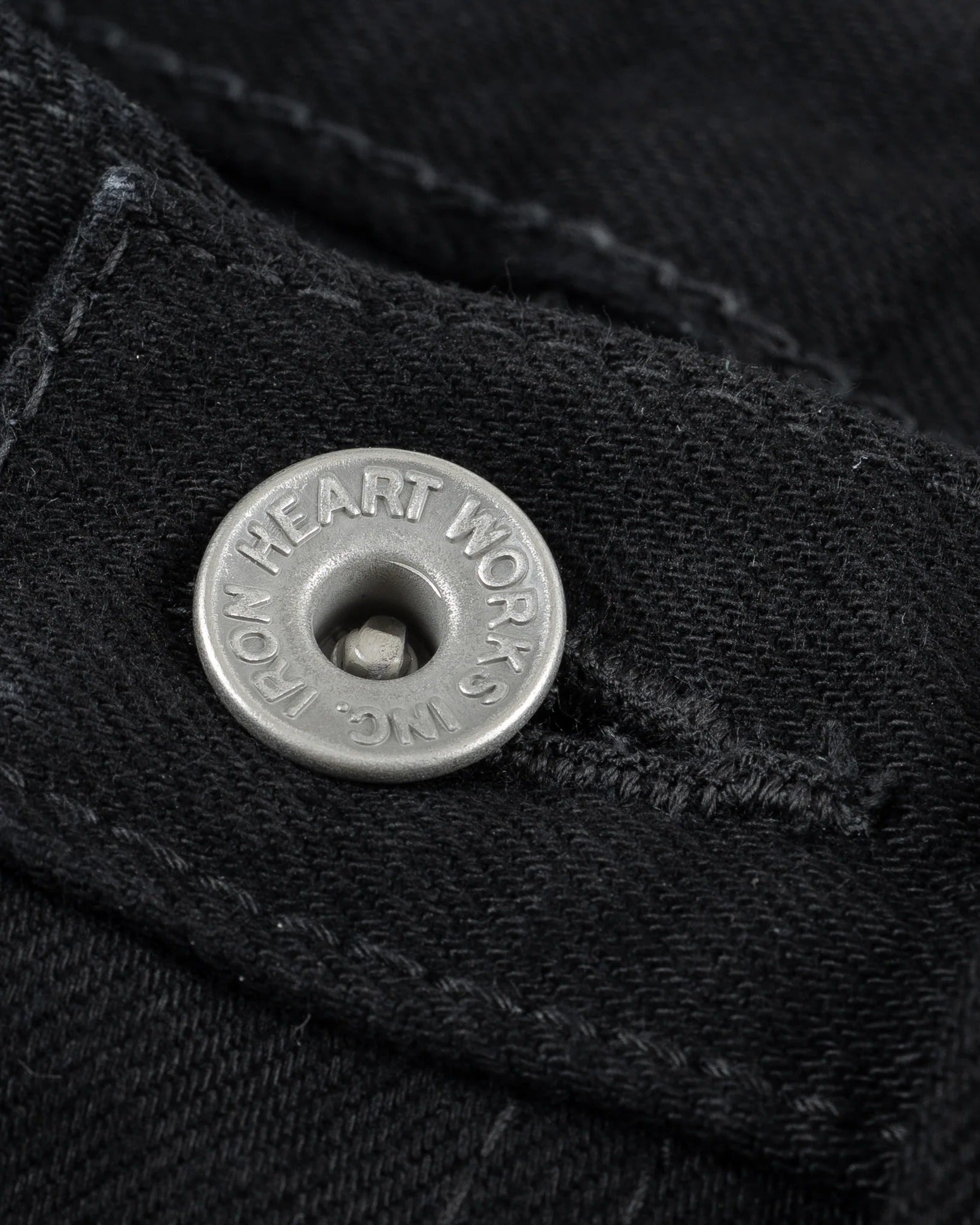 Iron Heart IH-634S-142bb 14oz Selvedge Denim Straight Cut Jeans - Black/Black