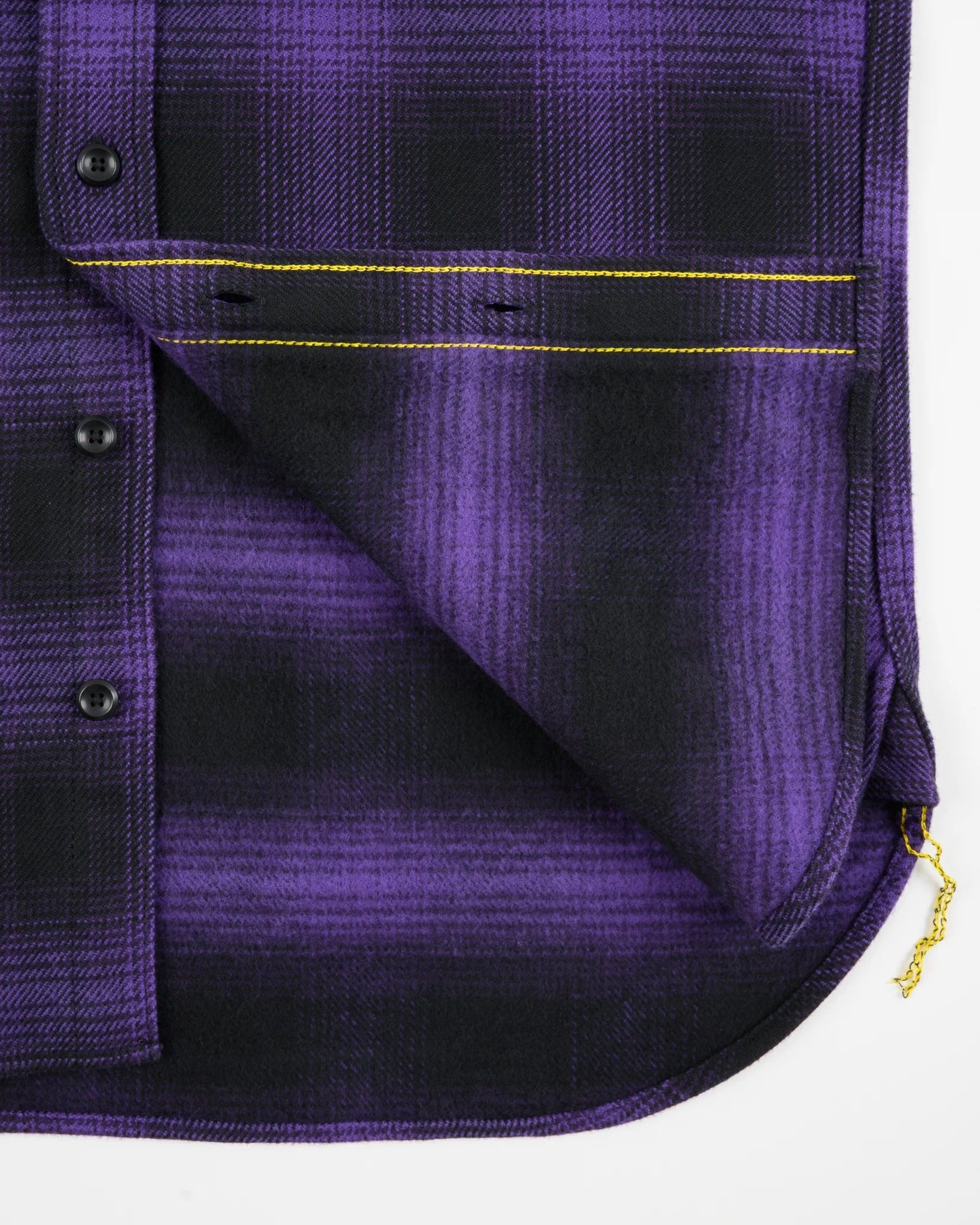 Iron Heart IHSH-265-PUR - Ultra Heavy Flannel Ombré Check Work Shirt - Purple/Black