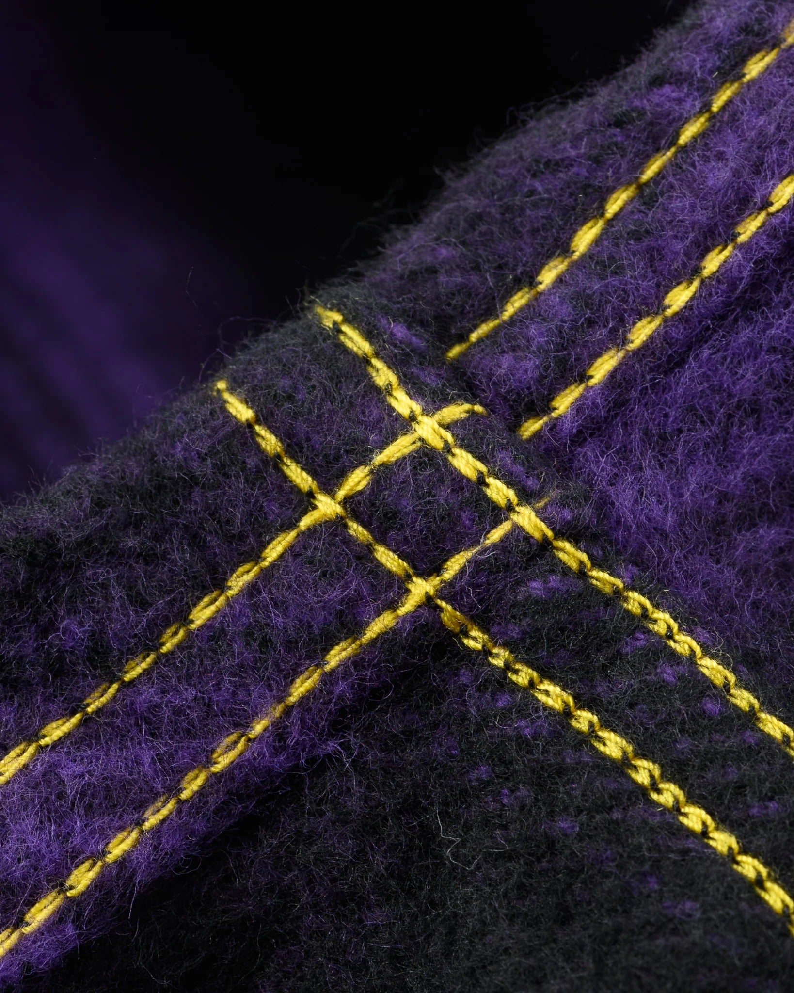Iron Heart IHSH-264-PUR - Ultra Heavy Flannel Ombré Check Western Shirt - Purple/Black