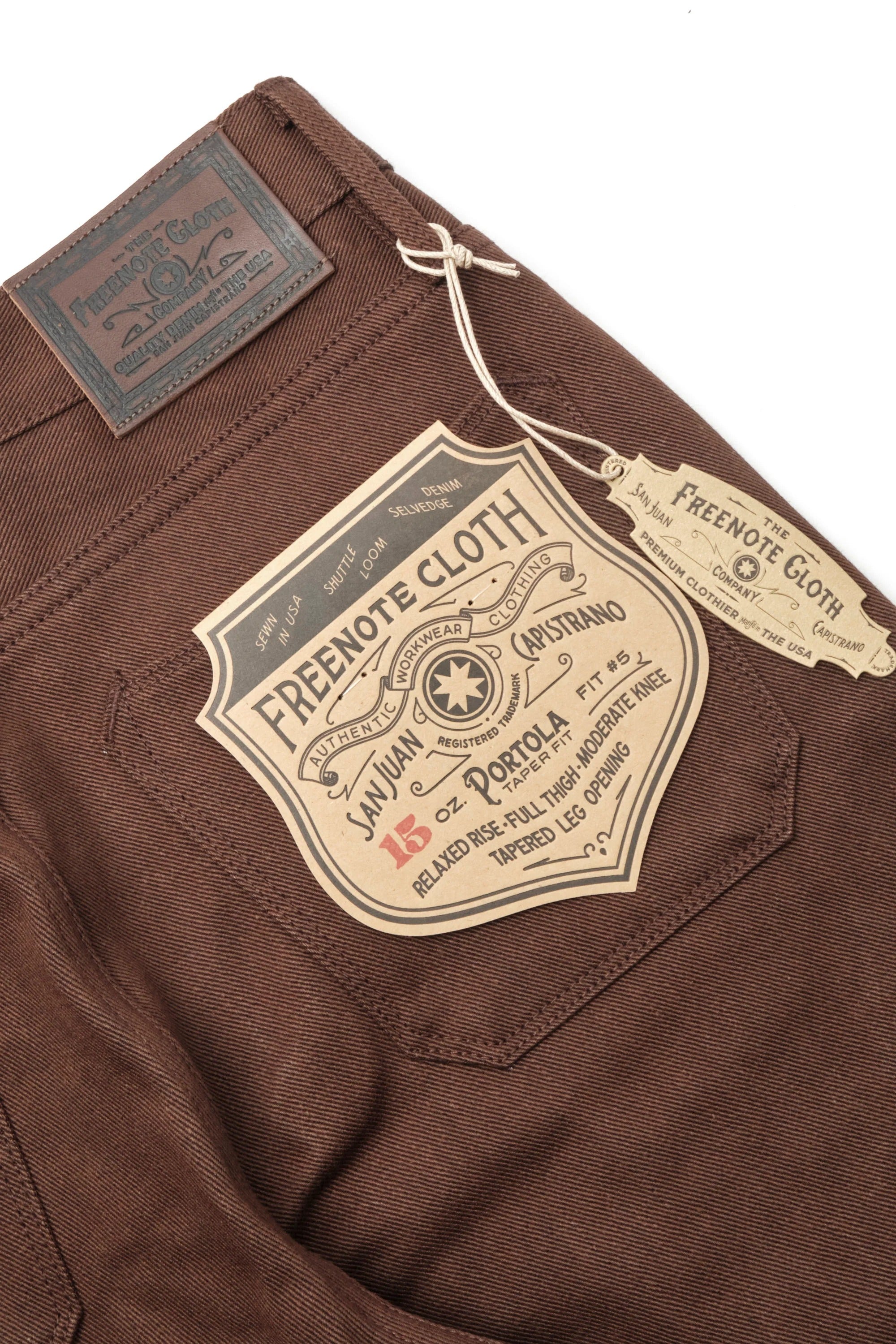 Freenote Cloth Portola - 15oz Dark Brown Denim