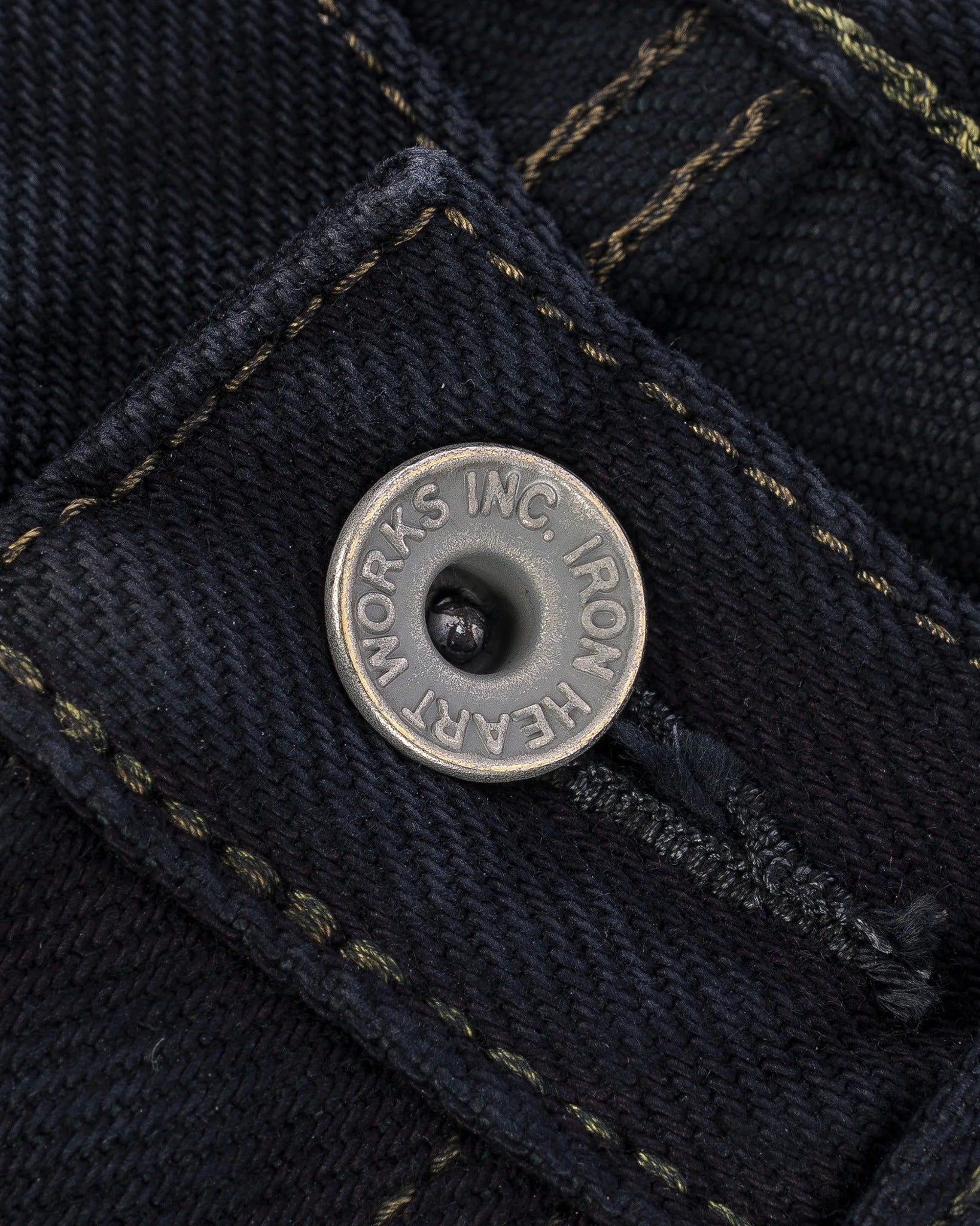 Iron Heart IH-888S-21od Indigo Overdyed Black 21oz. Selvedge Denim - Tapered Cut