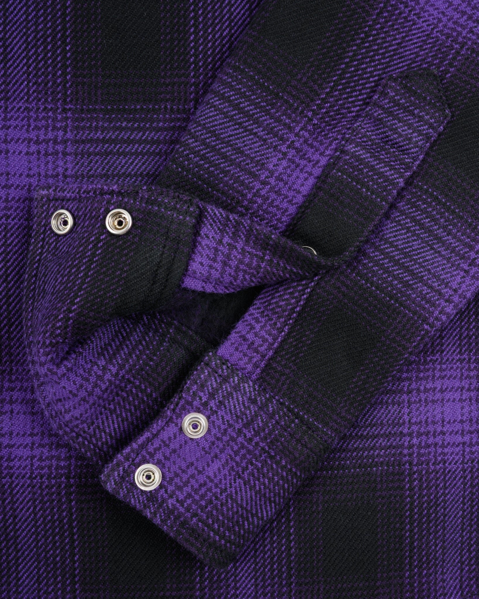 Iron Heart IHSH-264-PUR - Ultra Heavy Flannel Ombré Check Western Shirt - Purple/Black